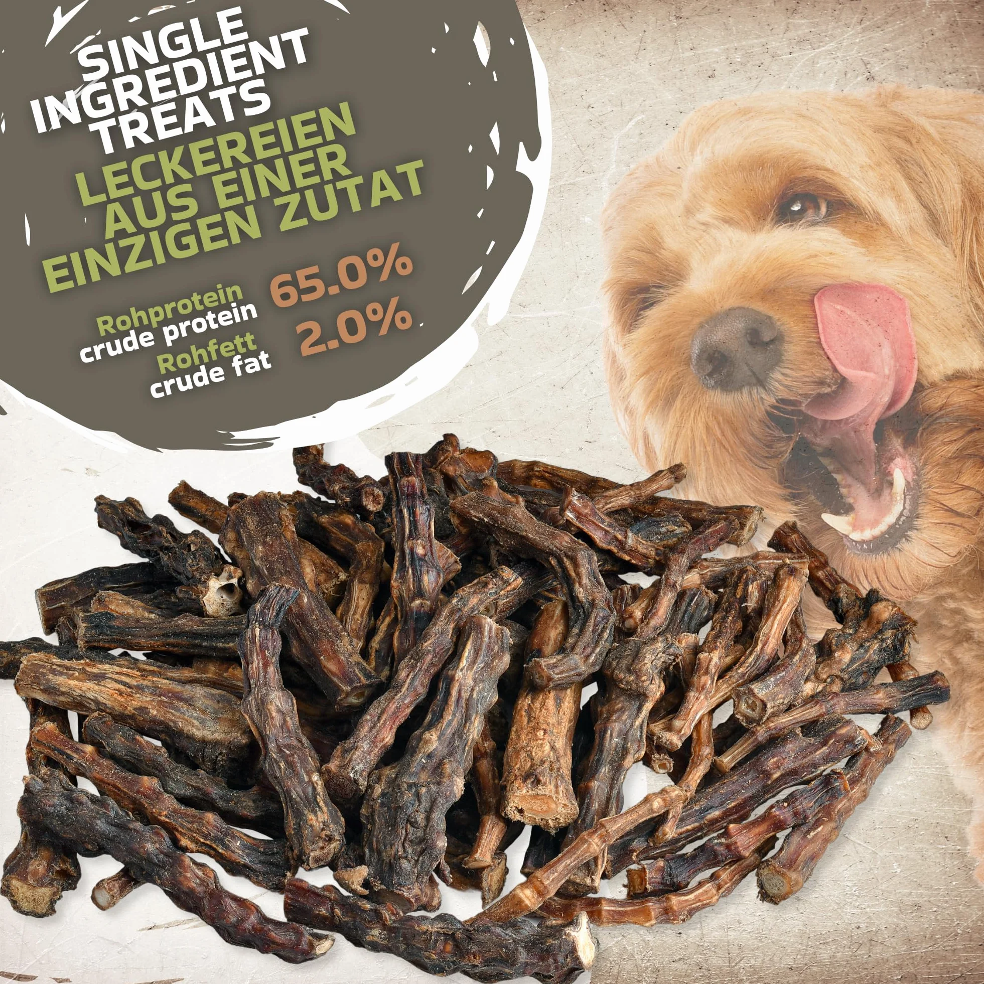 Coda di manzo di alta qualità (1 kg) | 100% pura carne bovina, naturale e senza additivi, ricche di proteine per cani, massaggiagengive naturali per la cura dei denti, fresche e di alta qualità