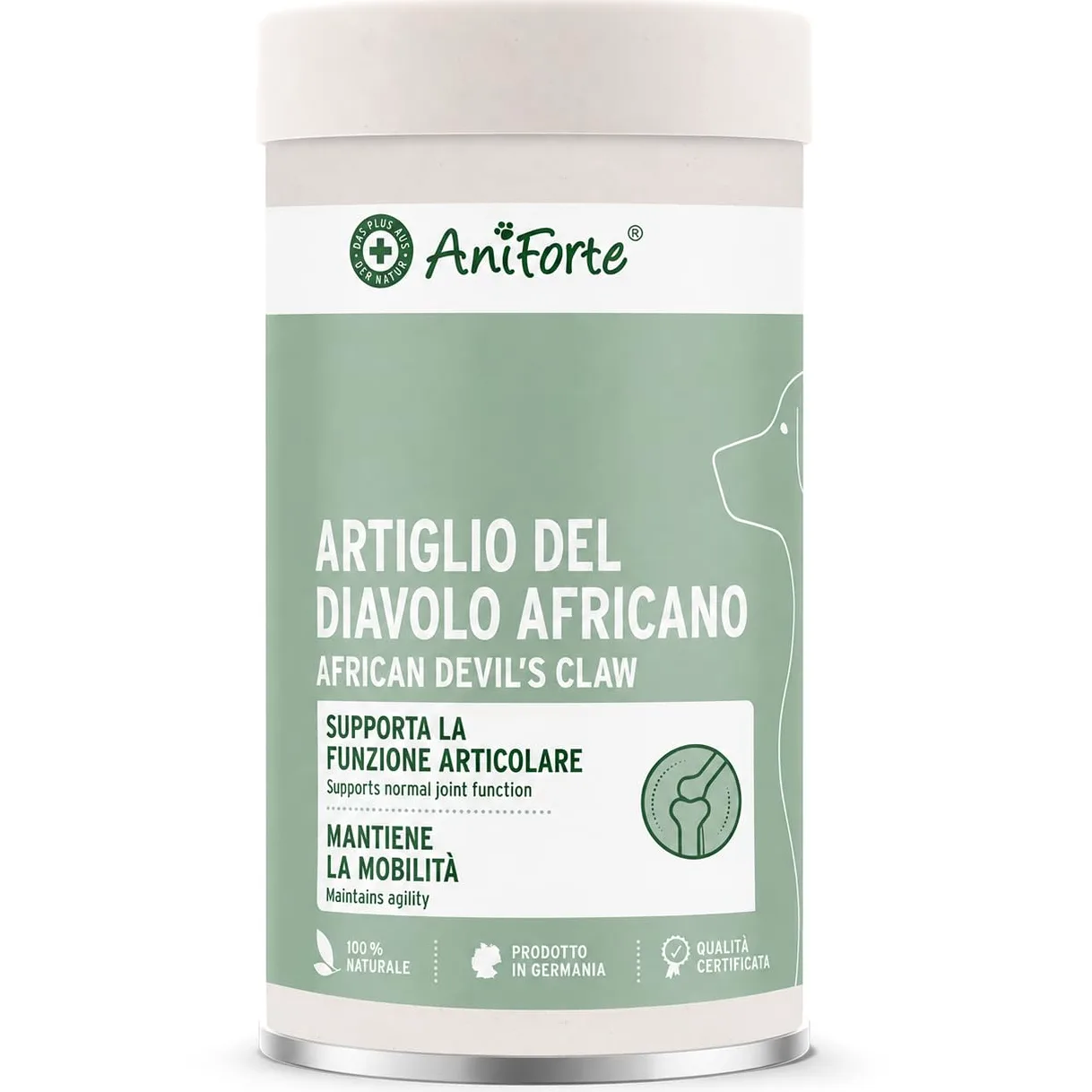 AniForte Artiglio del Diavolo - Articolazioni Attive 500g per Cani e Gatti, Integratore Naturale dell'Agle del Diavolo Africano per Il Movimento, per Supportare Articolazioni Agili e Flessibilità
