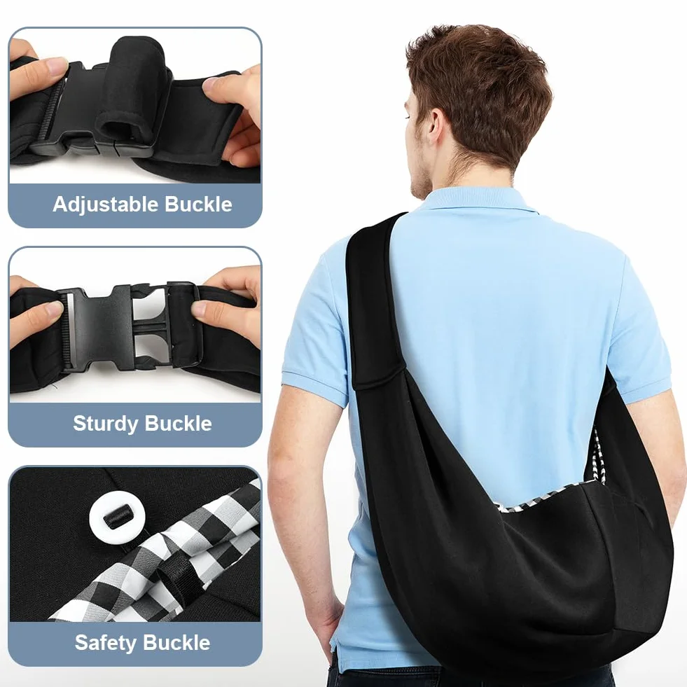 Borsa da Viaggio per Cani Regolabile Reversibile a Tracolla per Cane Gatto fino a 7.5 kg