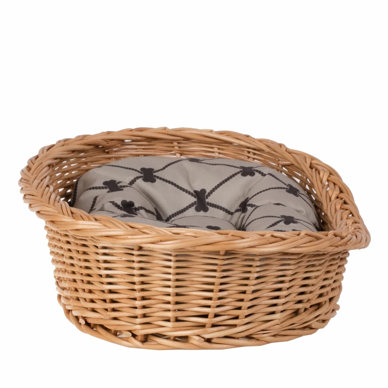 Cestino per cani in vimini di colore naturale, cestino per animali domestici (beige, 95 x 72 H27)