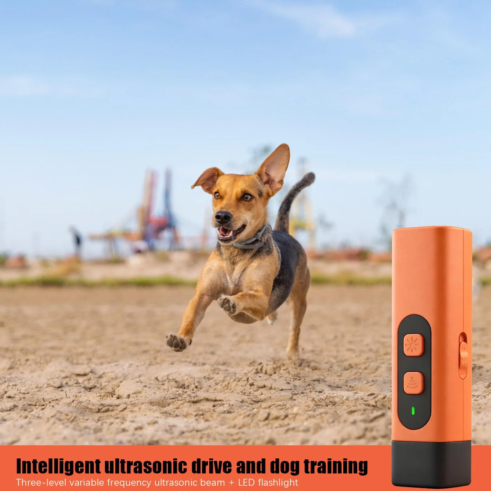 Ultrasuoni per Cani, Antiabbaio per Cani Ultrasuoni, Dispositivo Anti-Abbaiare con 3 Frequenze Regolabili con Torcia a LED, Scacciacani a Ultrasuoni per Cani Piccoli e Grandi