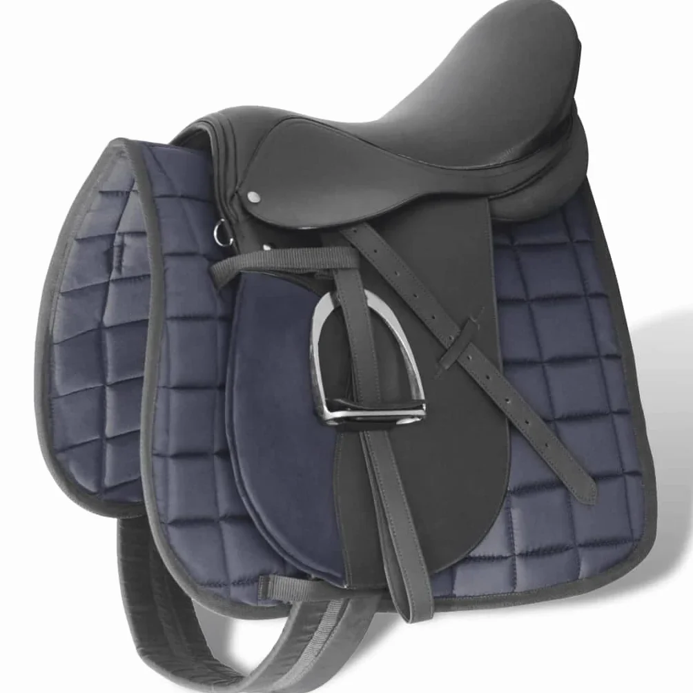 vidaXL Set di sella per equitazione 5-in-1 in vera pelle 47,5 cm/16" Tack Set 2 colori