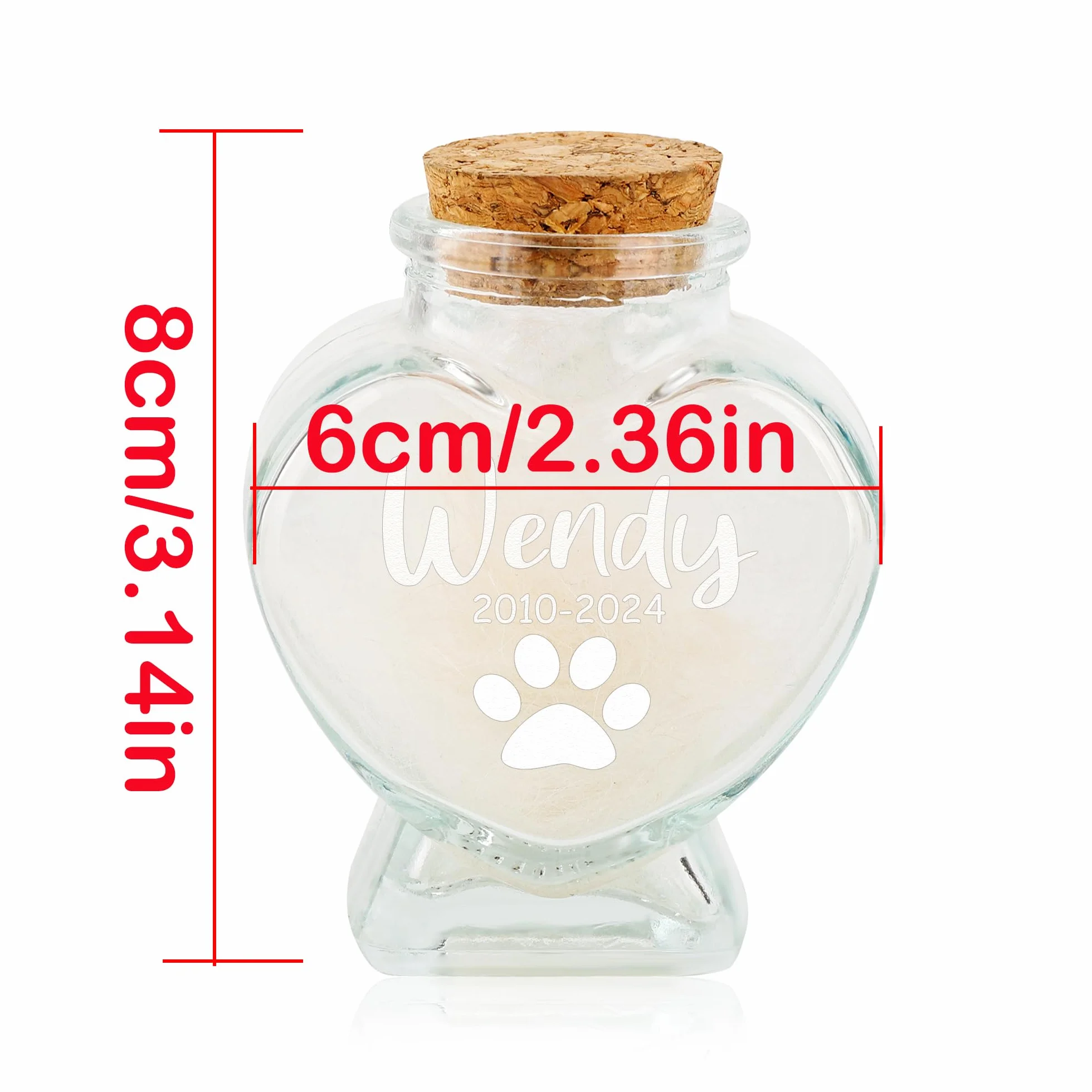 Barattolo commemorativo personalizzato per peli di animali domestici ricordo per cani e gatti