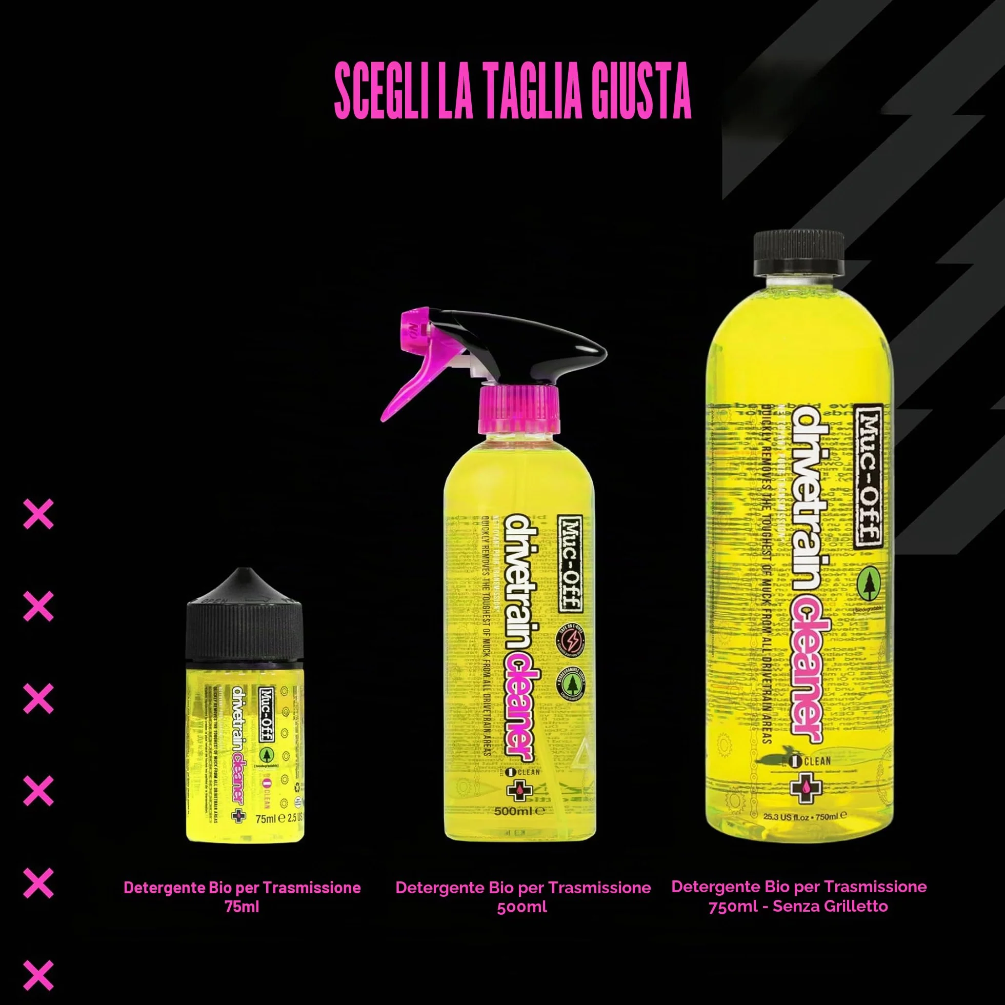 Muc-Off Bio Drivetrain Cleaner, 500 ml - Spray Pulisci Catena Bici e Sgrassatore Catena Bici - Efficace e Biodegradabile - Per la Pulizia Catena Bici di Ogni Tipo