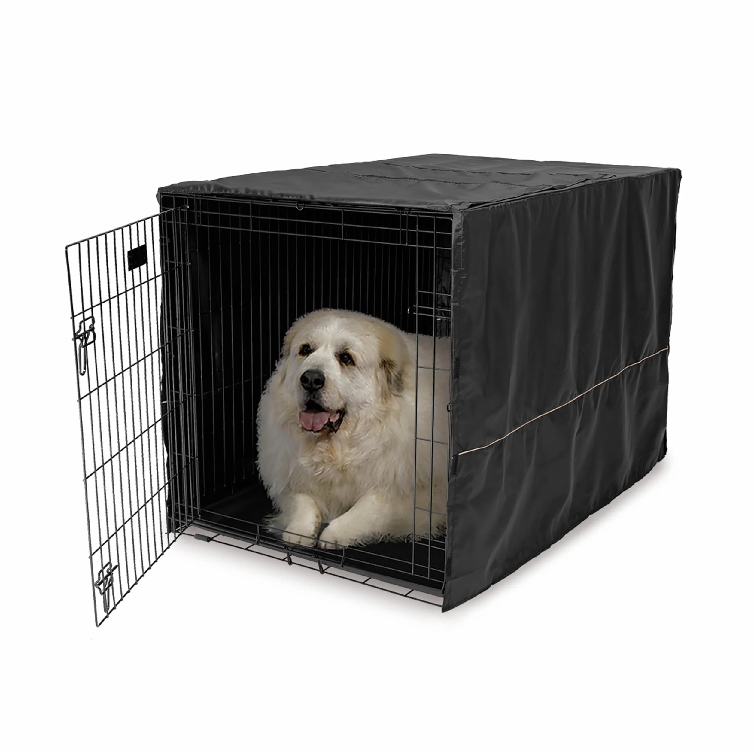 MidWest Homes for Pets Copertura per gabbia per cani XL, in poliestere nero, adatta alla maggior parte delle casse da 122 cm, lavabile in lavatrice, riduce l'abbaiare e la masticazione