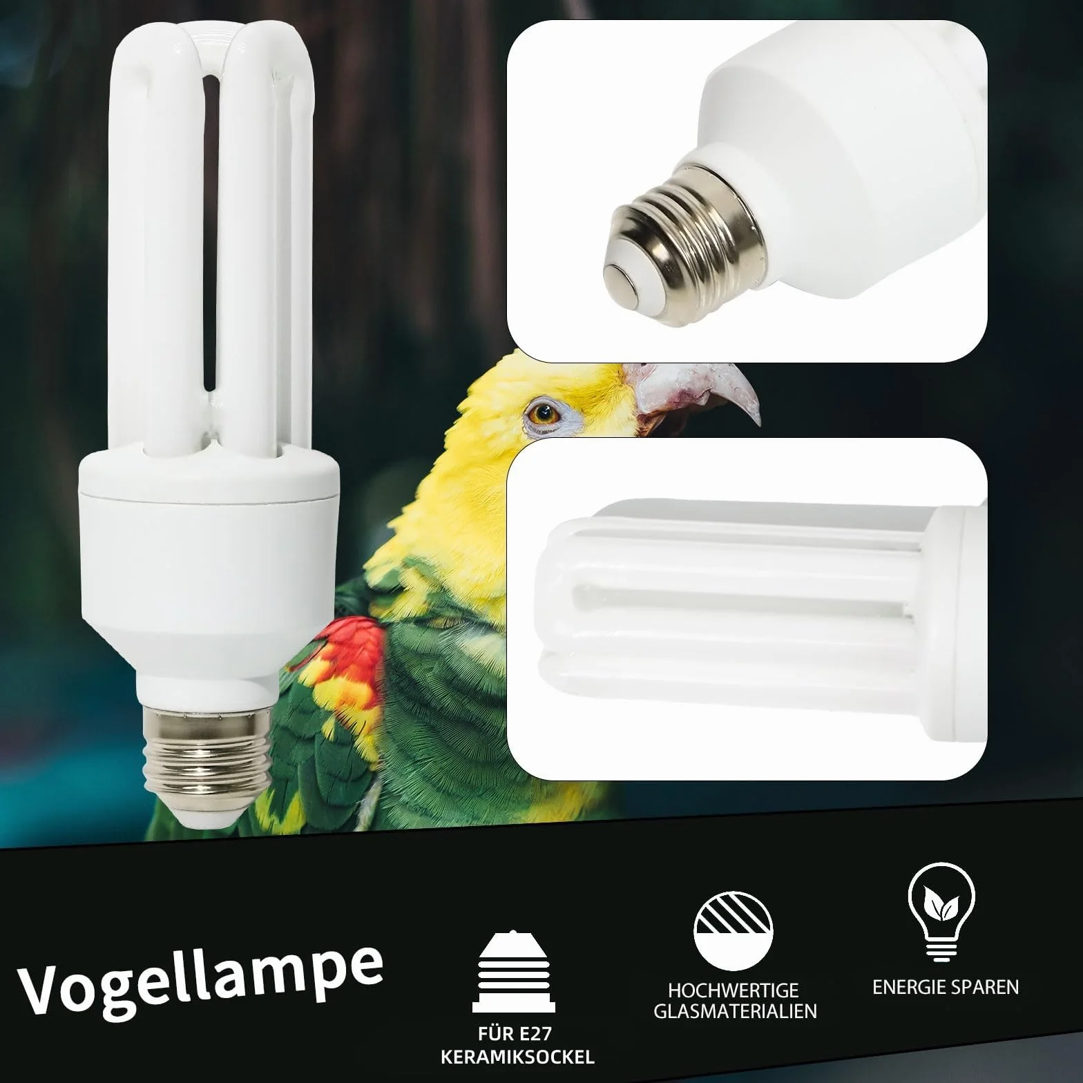 Lampadina UVA UVB per uccelli 2.4 UVB 20W Lampada fluorescente compatta