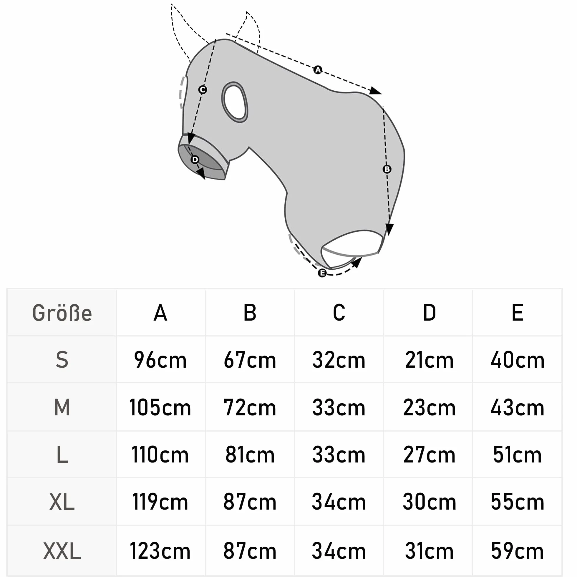 Hood Cavallo Elasticizzato con zip - Copertura del Collo e del Volto Completa