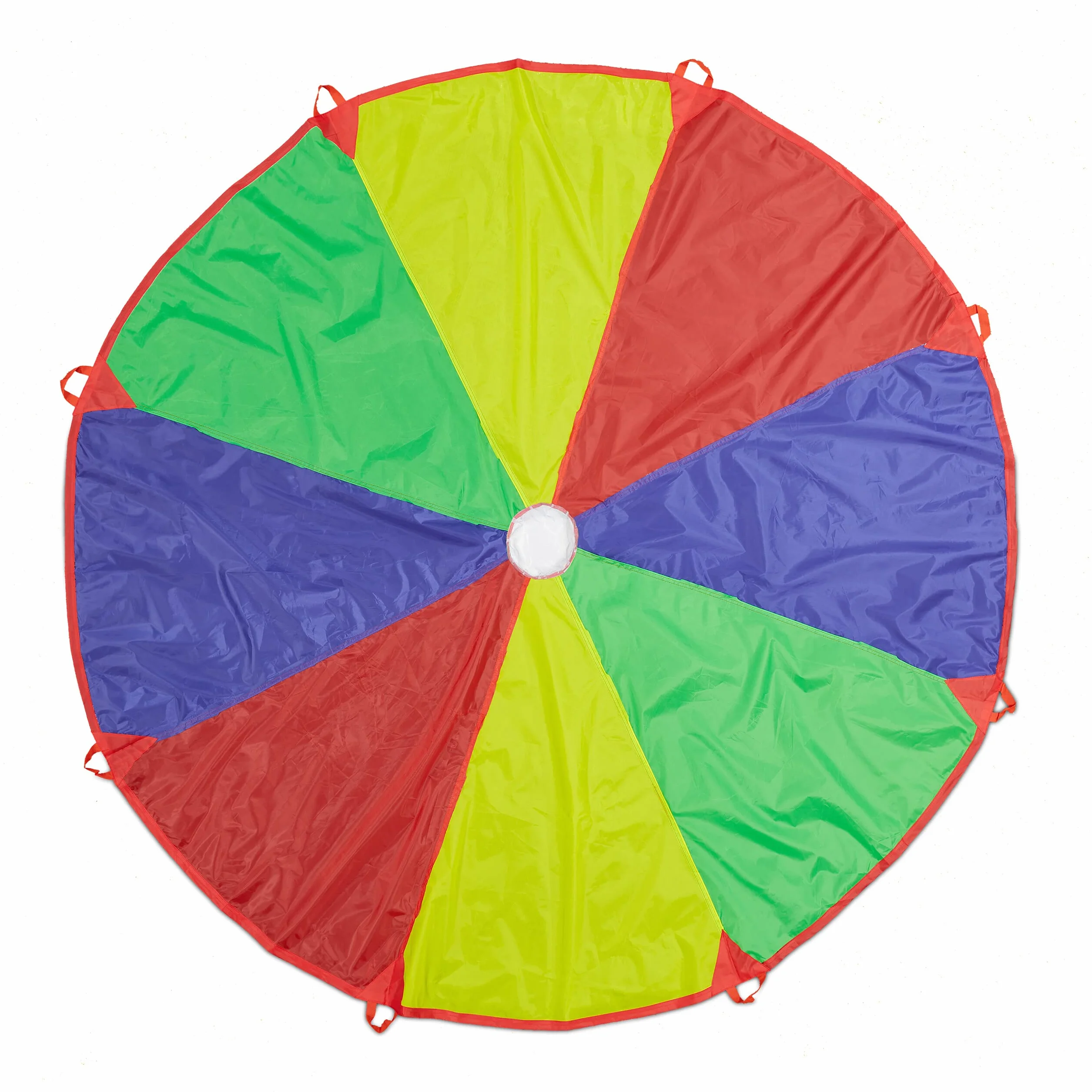 Relaxdays Paracadute Ludico Arcobaleno, Telo Giocattolo per Bambini Ø 2 m, Gioco Didattico per Scuole, Multicolore