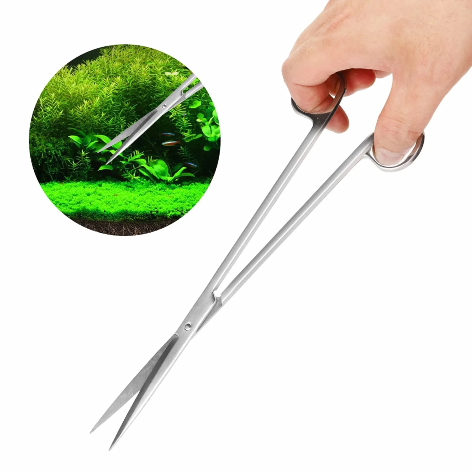 Acquario Aquascape Tools Kit 6w1 Antiruggine Acciaio Inox Pinzette Forbici Spatola