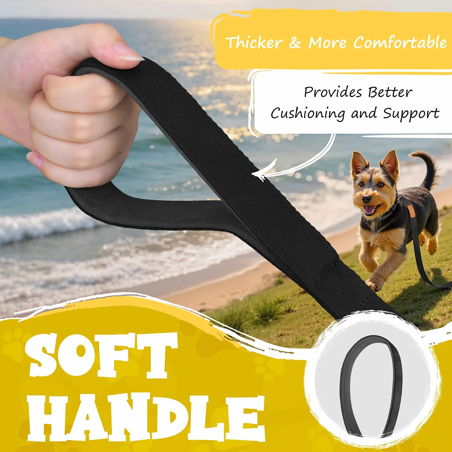 Guinzaglio Addestramento per Cani, Guinzaglio per Cani 3 m/5M/10M/15M/20M/25M/30M con Maniglia Imbottita, Moschettone e Custodia, Resistente e Leggero per Tutti Cane per Allenamento, Corsa