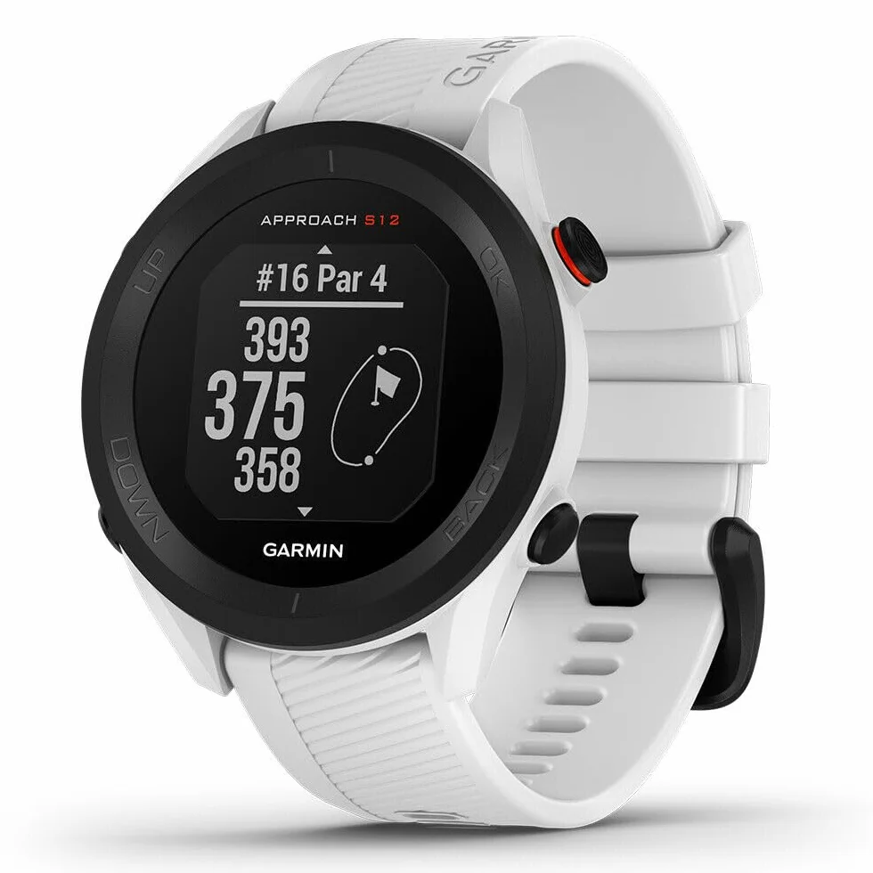 Garmin Approach S12, orologio da golf GPS facile da usare, 42k+campi precaricati, bianco, 010-02472-02
