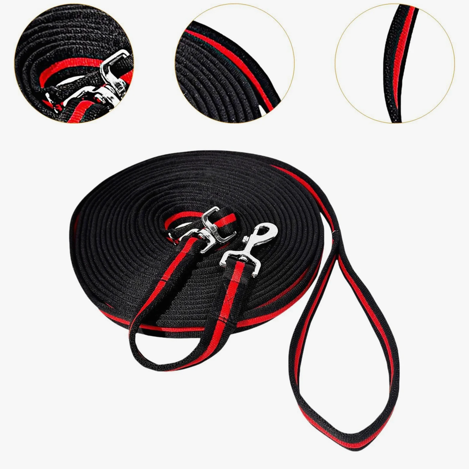Gralara Corda per Cavalli Corda per Longhina per Cavalli Forniture Equestri Linea per Longhina per Equitazione, Passeggiate E Spettacoli, Rosso Nero