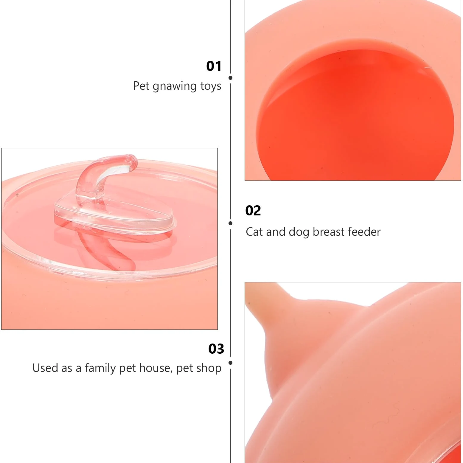 Biberon per Allattamento in Silicone per Piccoli Animali Domestici, Strumento per Alimentazione Cuccioli e Gattini, Facile da Conservare, Colore Rosa