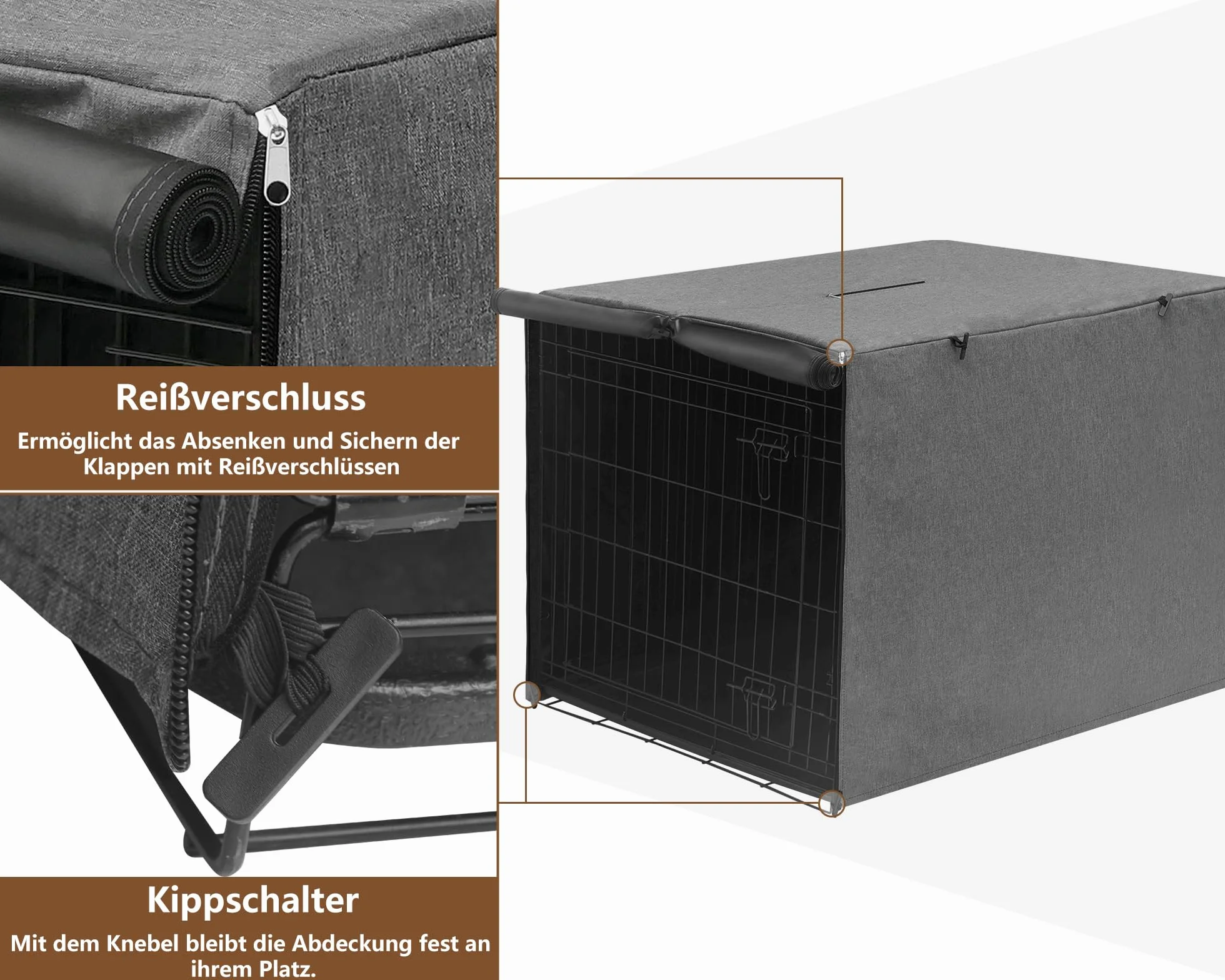 HiCaptain Copertura per gabbie per cani 63,5x48,3x50,8 cm antivento interni esterni