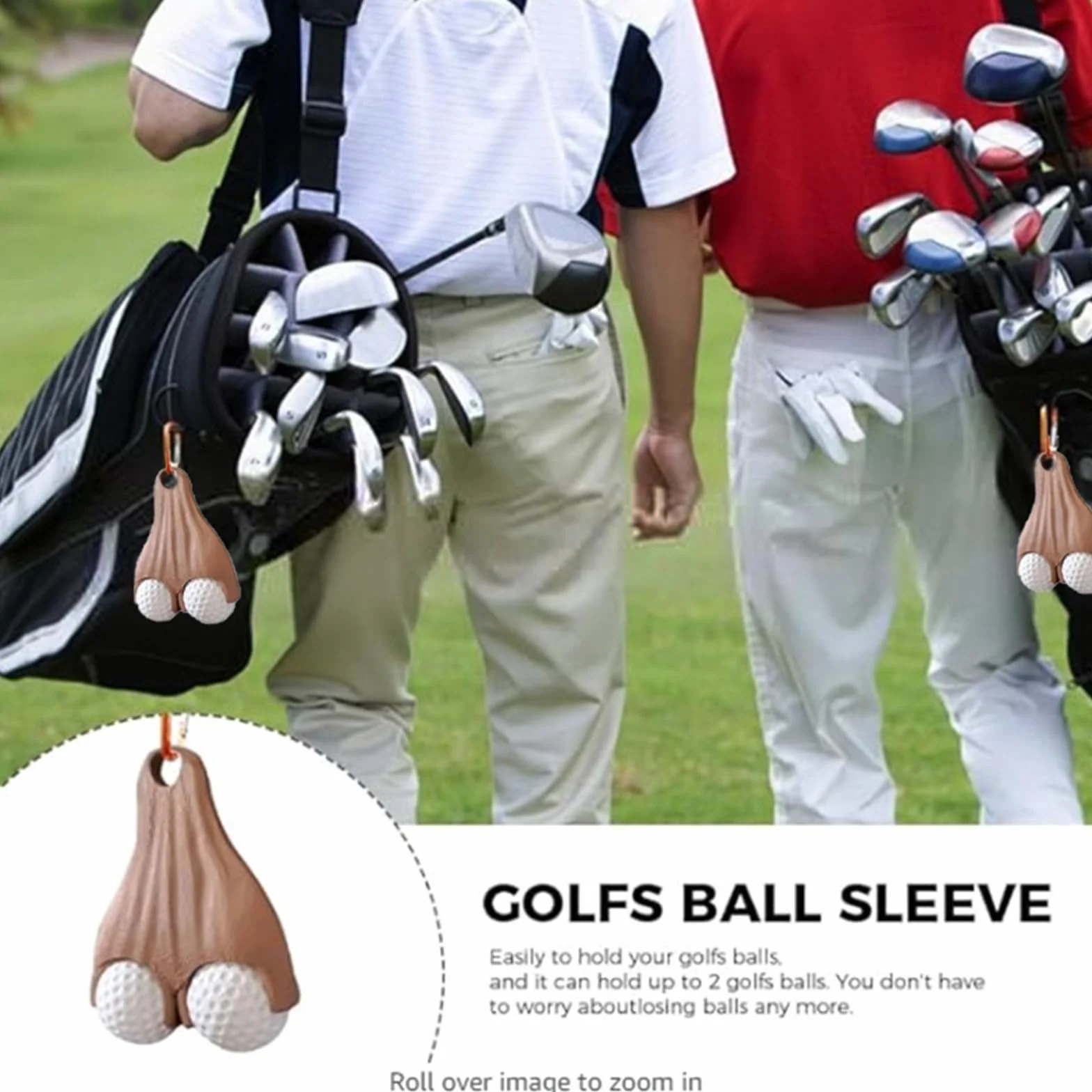 Supporto per palline da golf stampa 3D divertente portatile borsa cintura regalo falso cadente