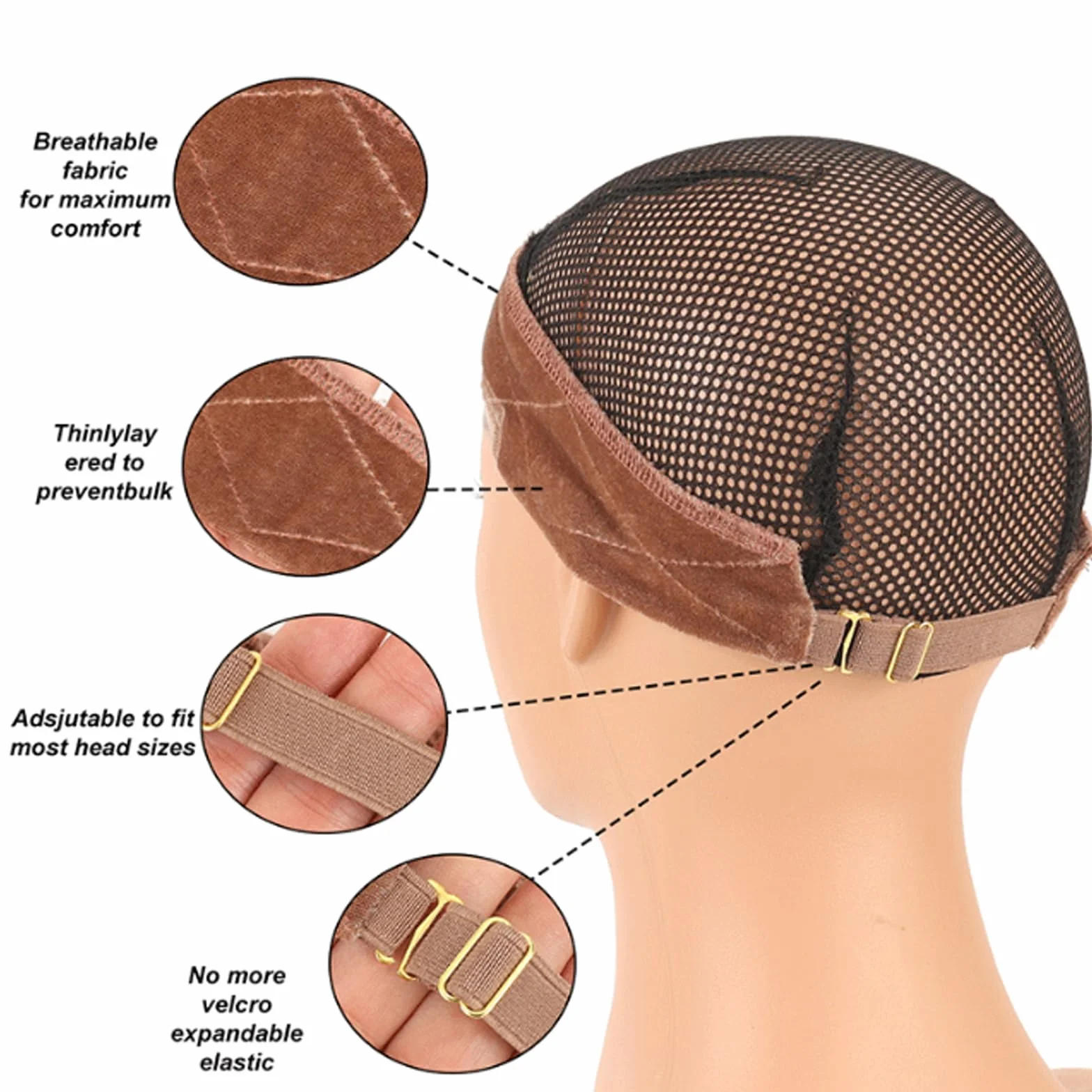 Fascia per Parrucca Fascia Elastica per Parrucca Fasce per Parrucca Antiscivolo Regolabile con Fasce Parrucche Antiscivolo per Tenere la Parrucca da Donna