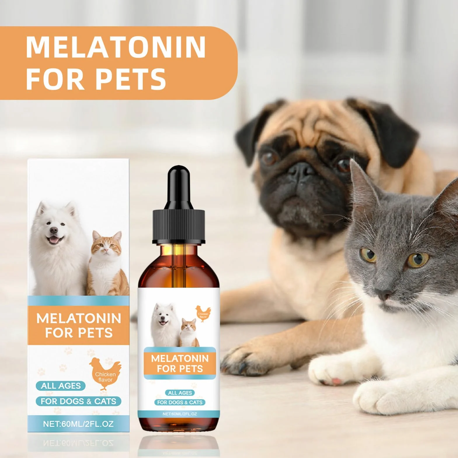 Calmante Per Gatti 60 Ml Sedativo Per Animali Domestici Integratore Rilassante Liquido