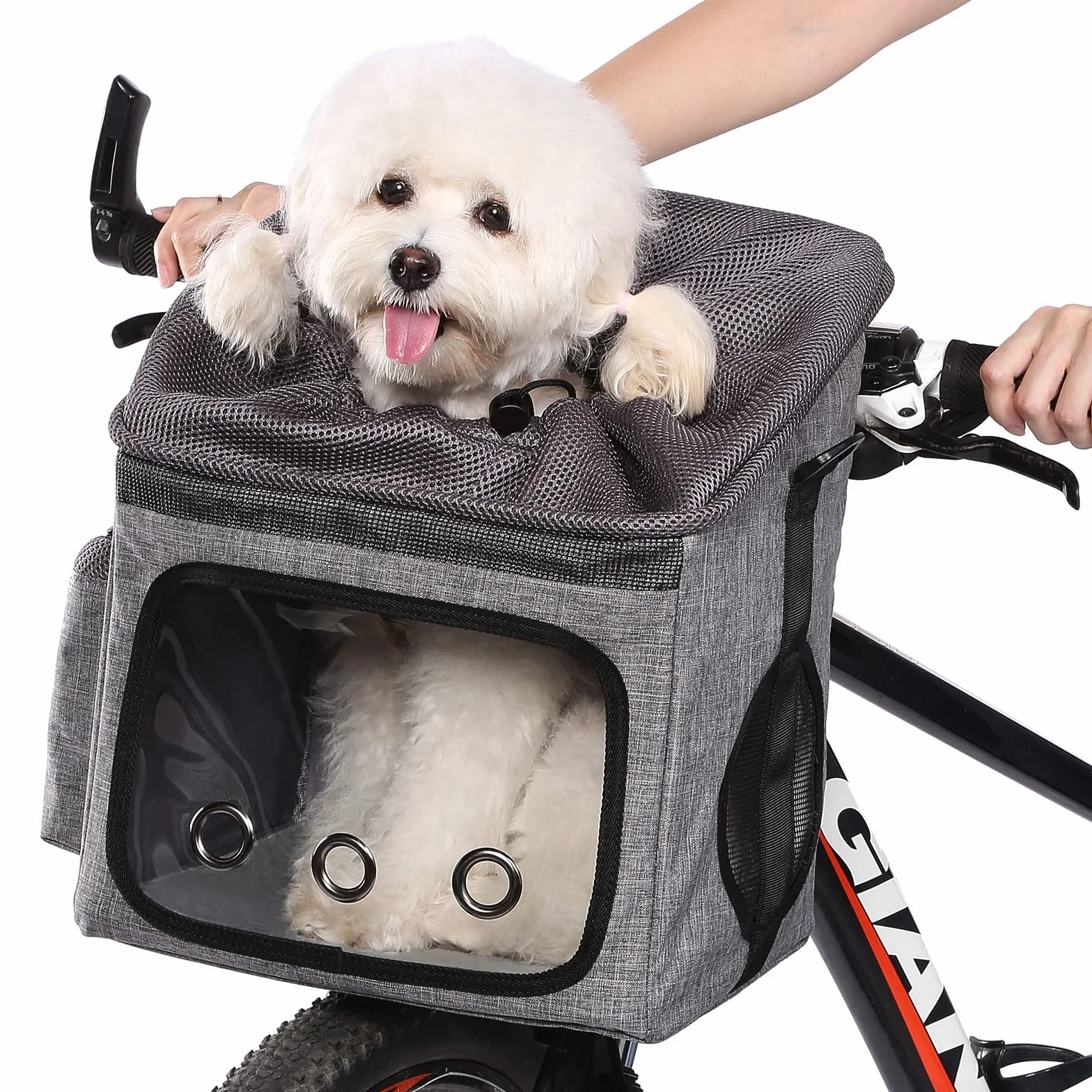 Ownpets Cane Bicicletta Cestino Bag Pet Bag Seggiolino Auto Cane con Corda di Sicurezza Tracolla Regolabile Portatile Traspirante Cestino Della Bicicletta per Cani