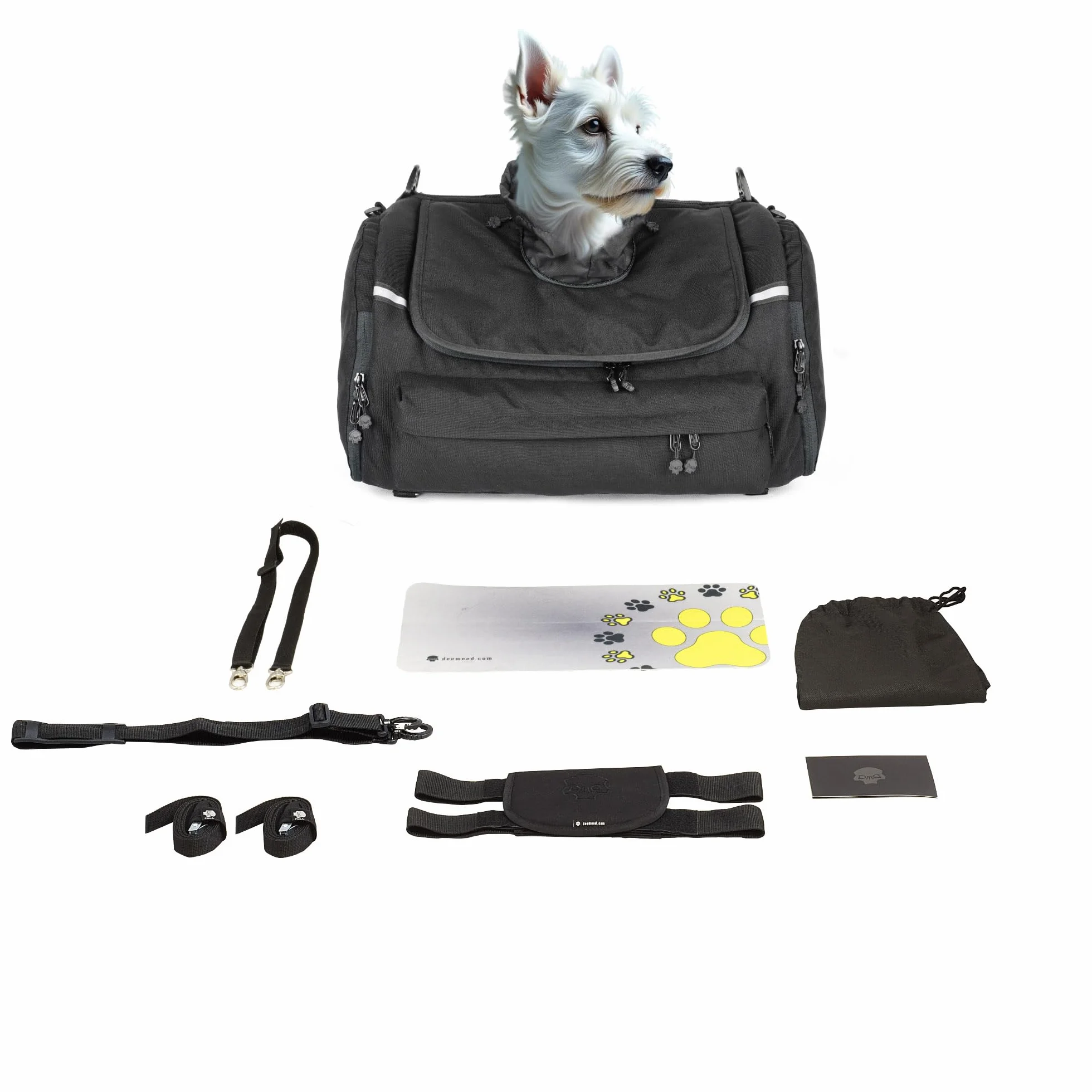 PETBAG, trasportino per cani da moto, impermeabile, portatile, sistema di ventilazione tripla per cani o gatti, per sissy bar, portapacchi o sedile. Realizzato in tessuto Cordura Italiano