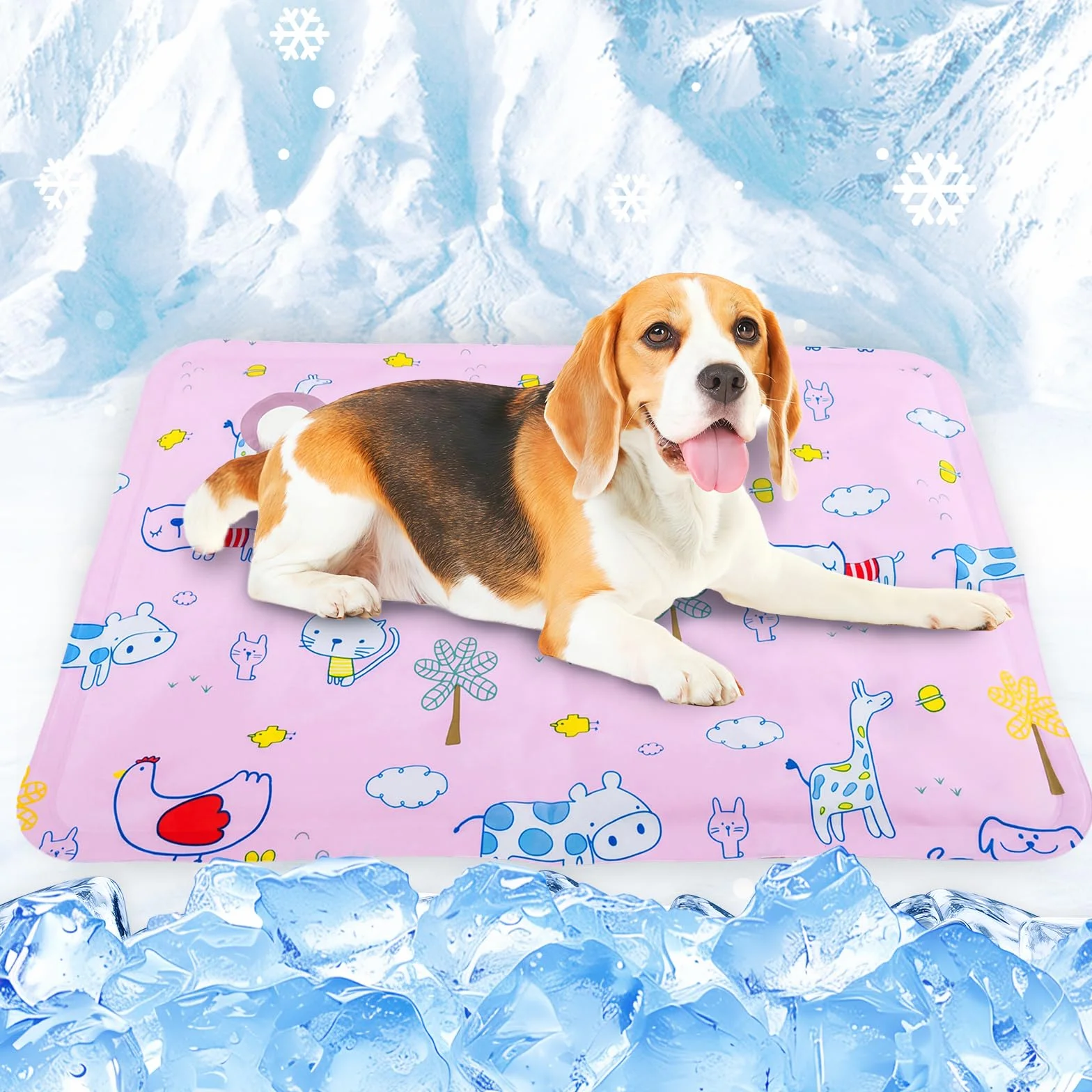 Tappetino Refrigerante per Cani e Gatti 40x50 cm Gel per Cucce Divani Camping