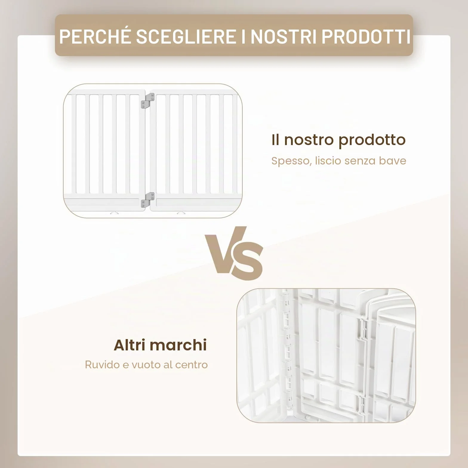 Box per cuccioli pieghevole con porta bianco 89 x 89 cm