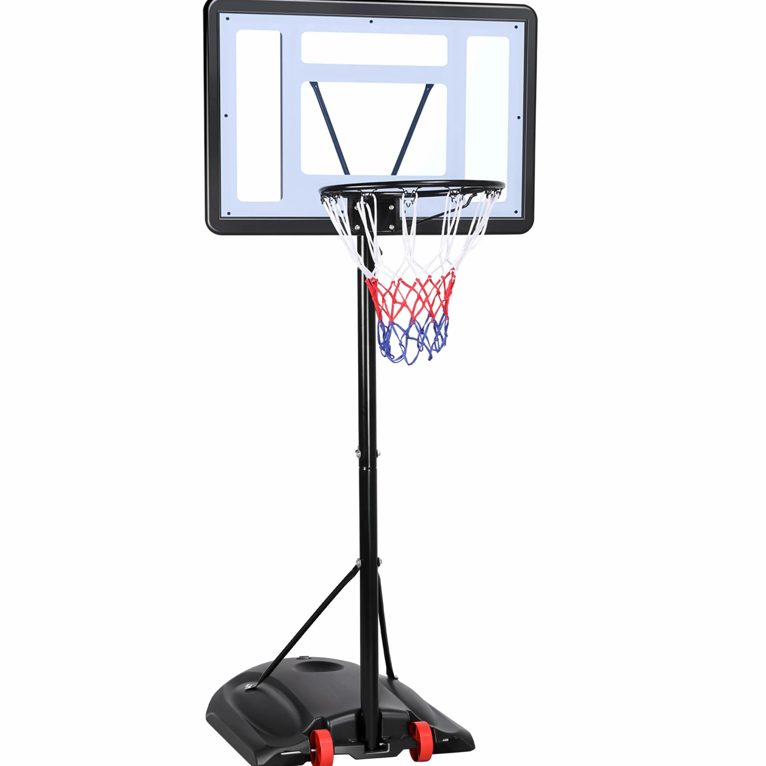 Yaheetech Canestro Basket Altezza Regolabile 219 cm - 279 cm Esterno Interno Camera Portatile con Colonna Tabellone Canestro