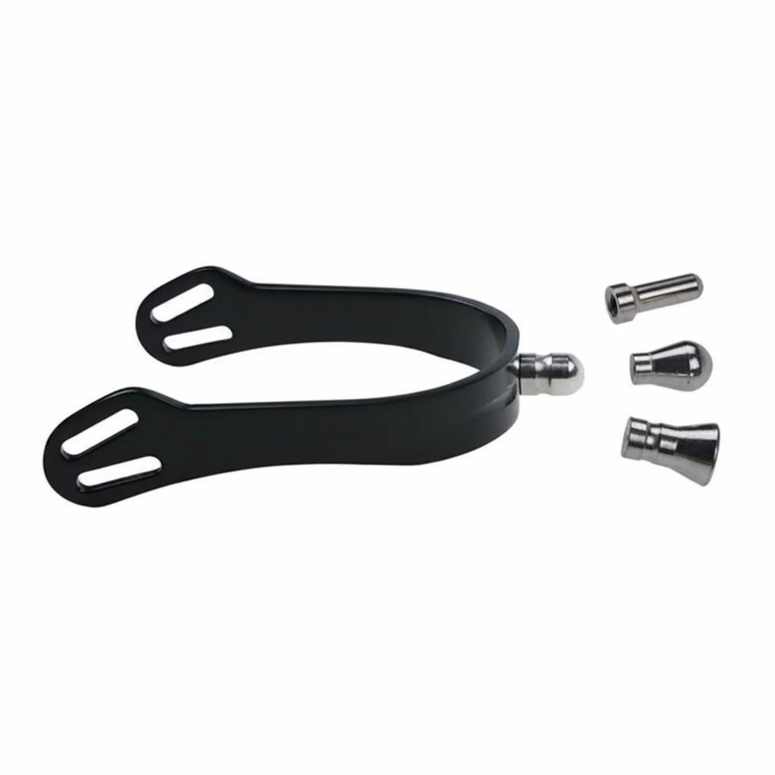2 Pezzi Speroni da Equitazione con Punte Intercambiabili Cinturini Inclusi Sperone con Teste Intercambiabili Durevole Speroni in Lega di Alluminio, Nero