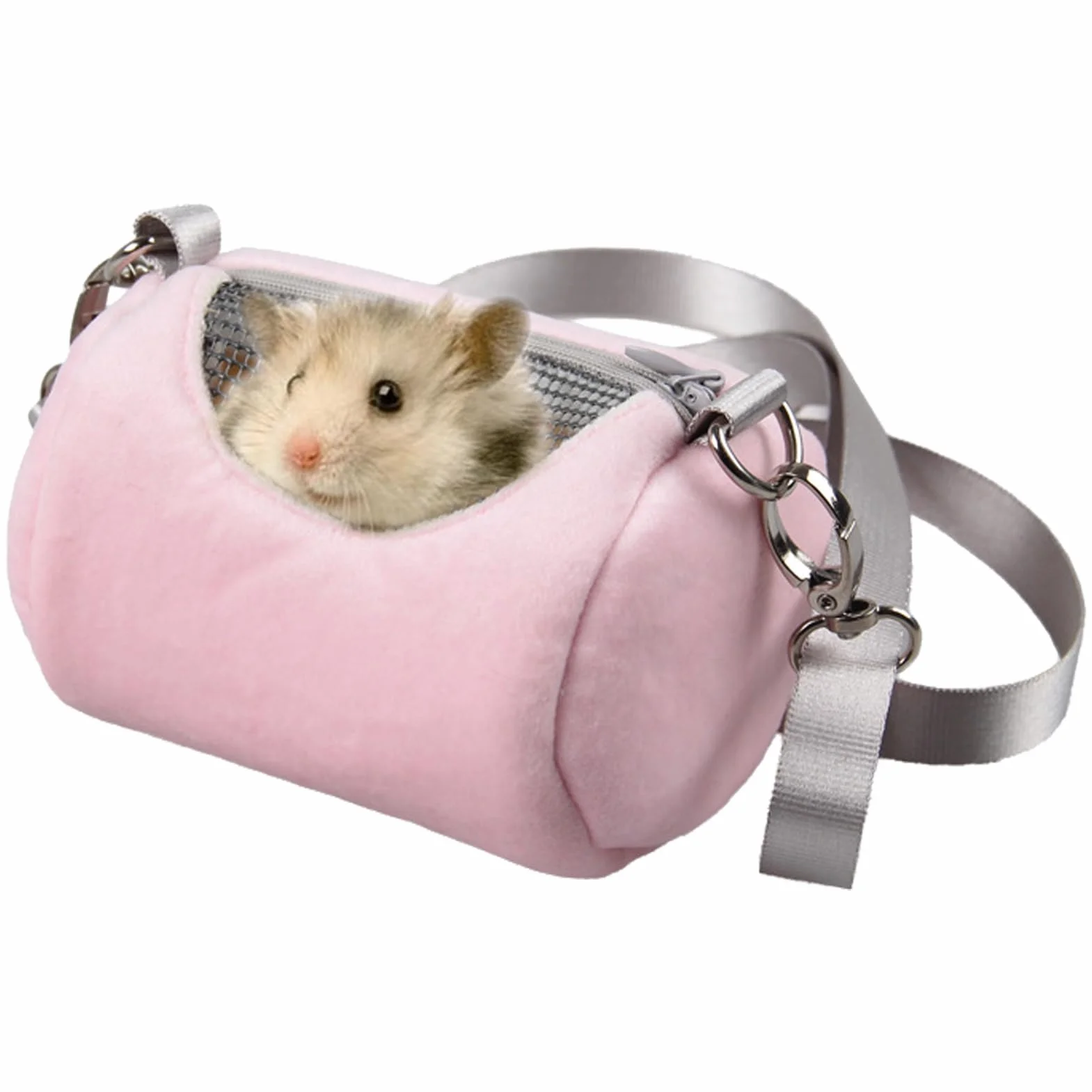 Zaino di peluche caldo per criceti – Trasportino con finestra in rete, borsa da viaggio per piccoli animali | Trasportino con finestra in rete per conigli, uccelli, lucertole, porcellini d'