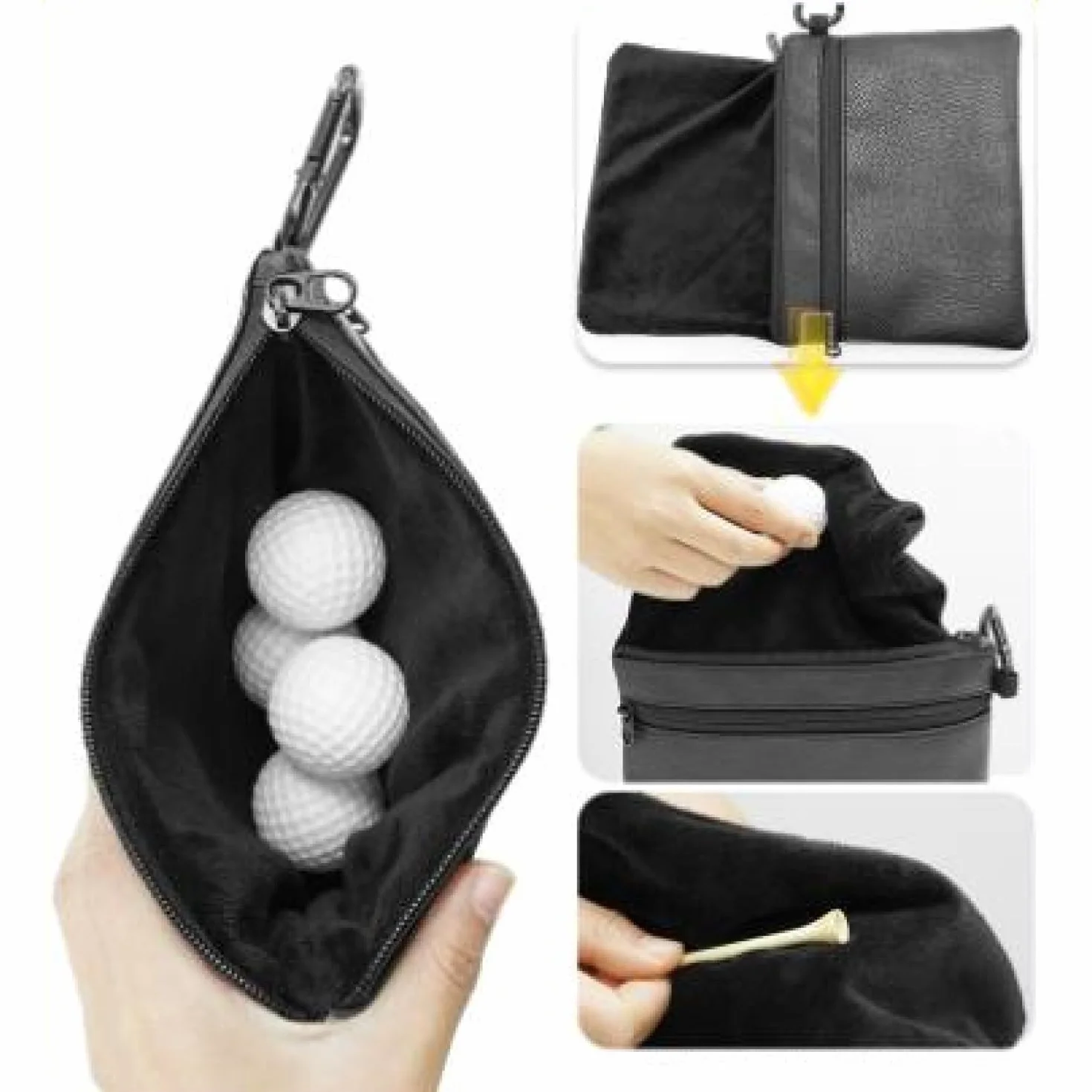 Sacca Portaoggetti per Palline e Maglie da Golf, Borsa Marsupio Sportivo con Fibbia