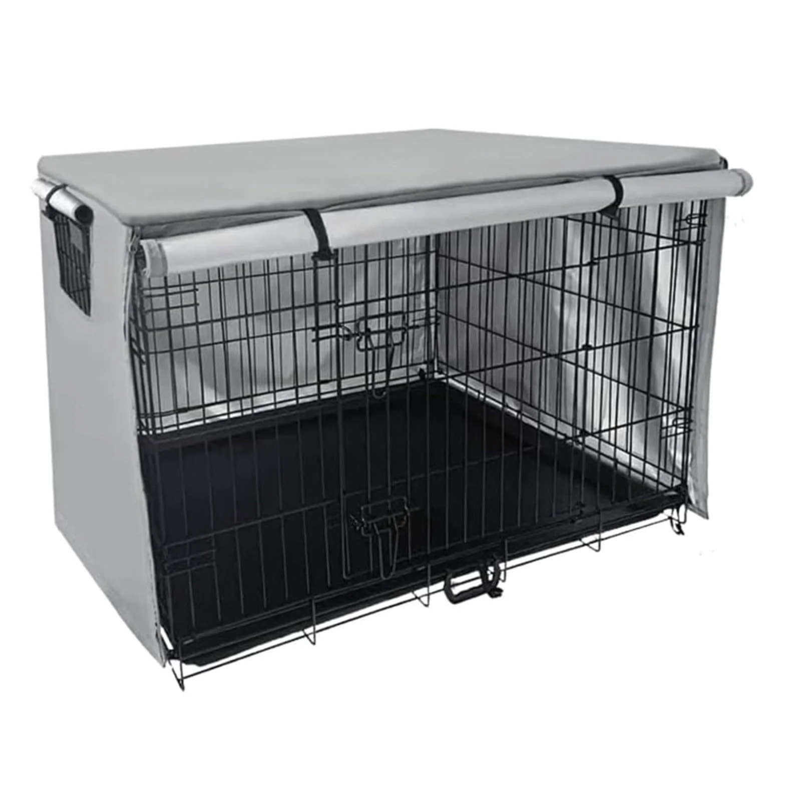 Copertura per gabbia per animali domestici in tessuto Oxford, impermeabile, resistente, traspirante, per interni ed esterni, protezione per gabbie per cani (grigio, 124,5 x 79 cm)