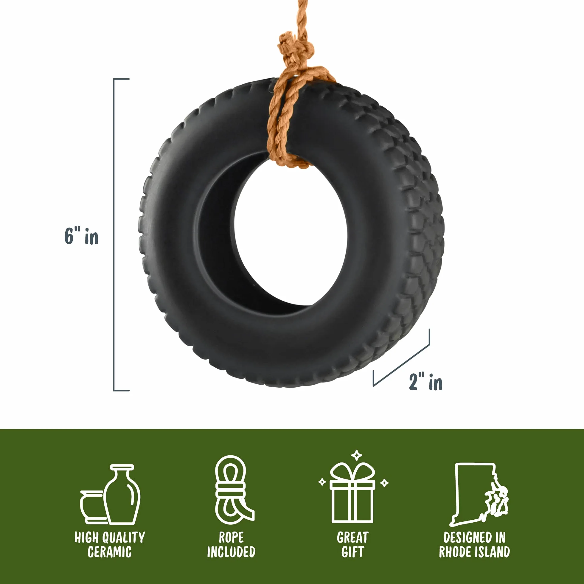 Fred Swing Time Mangiatoia per Uccellini Silicone Nero 4.5x15x35.5 cm