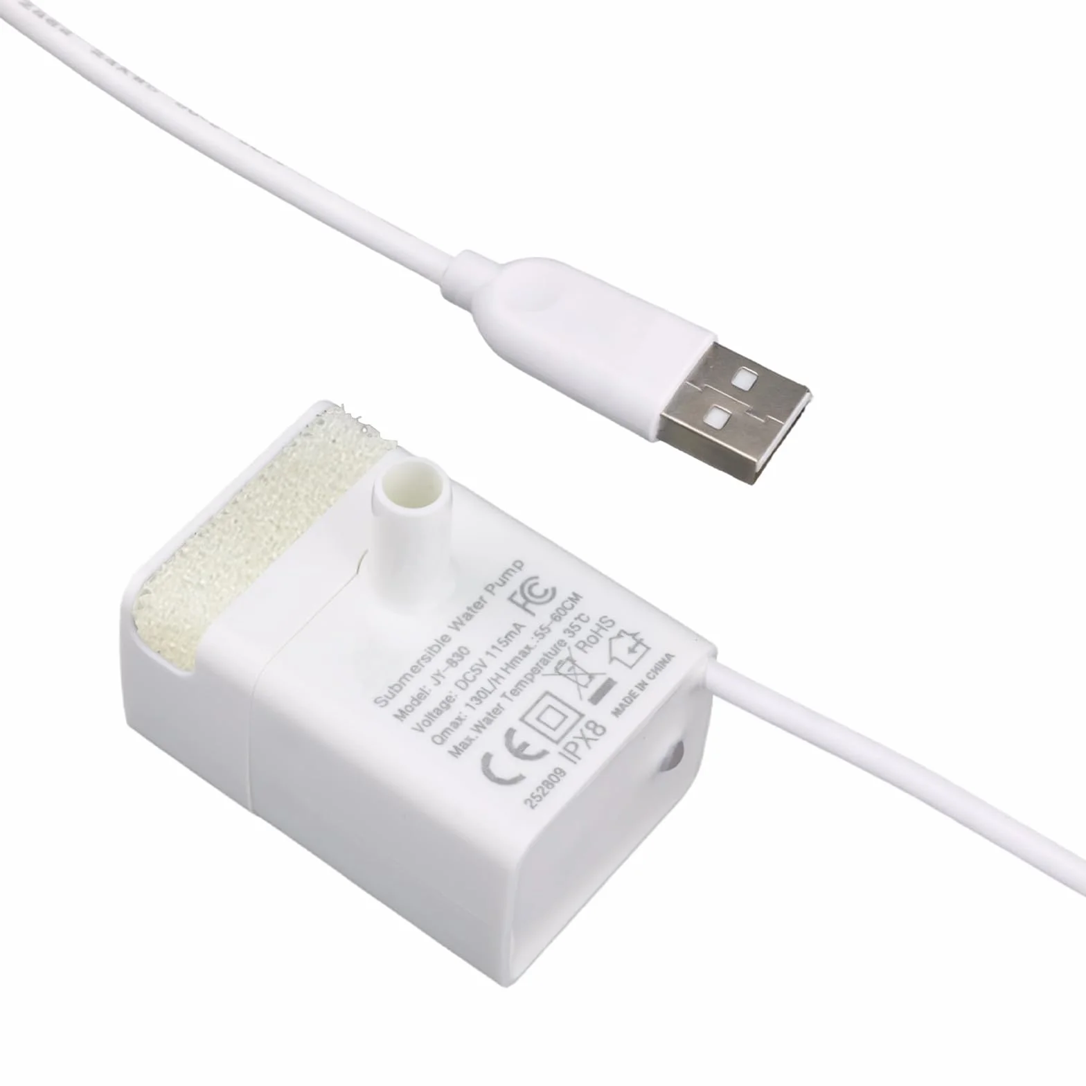Pompa di Ricambio JY-830 per Fontana Animali Domestici, Pompa Fontana gatti con Interfaccia USB Compatibile con Fontane per Animali Domestici in Acciaio Inossidabile da 2,2L 3,2L 4L e 7L