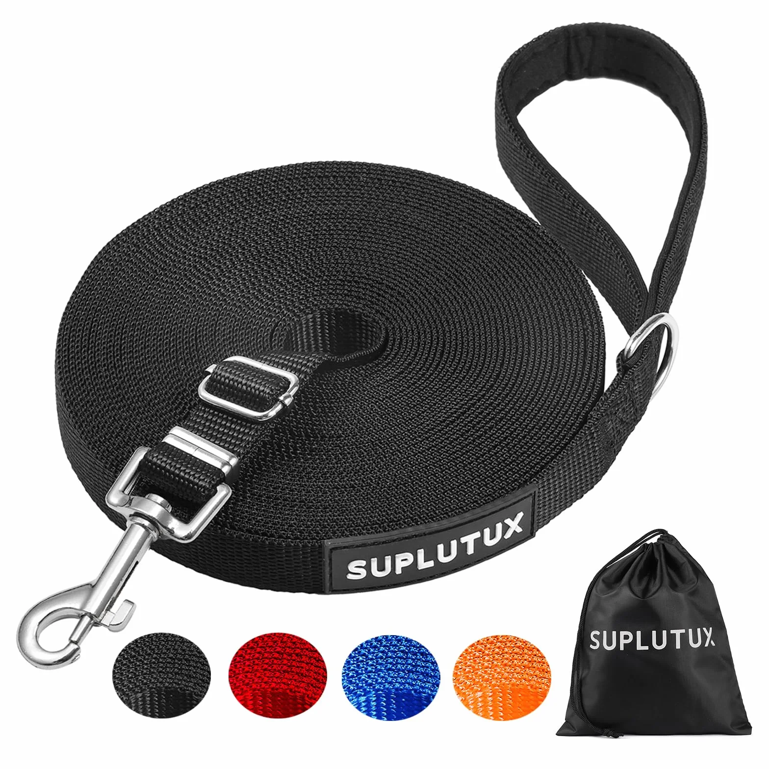 Guinzaglio per Cani, Lunghina per Cane 5 Metri, Guinzaglio Addestramento Regolabile con Impugnatura Imbottita, Ideale per Allenamento, Passeggiate e Attività Outdoor (Nero,5m/16ft)