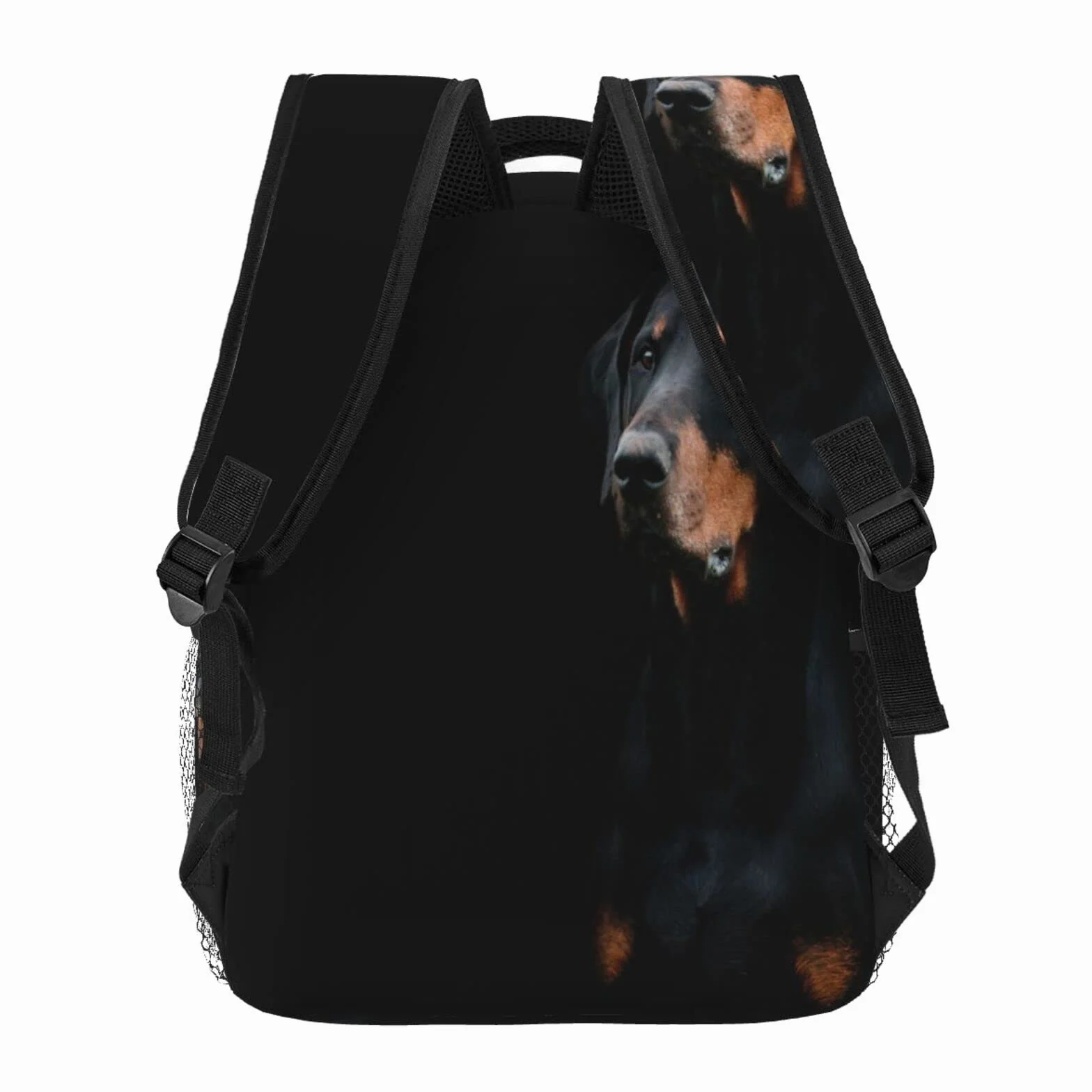 Zaino casual Doberman Pinscher Animali domestici Cani Cani neri Doberman Classic Bookbag Borsa da scuola resistente all'acqua Zaino casual con tasche laterali