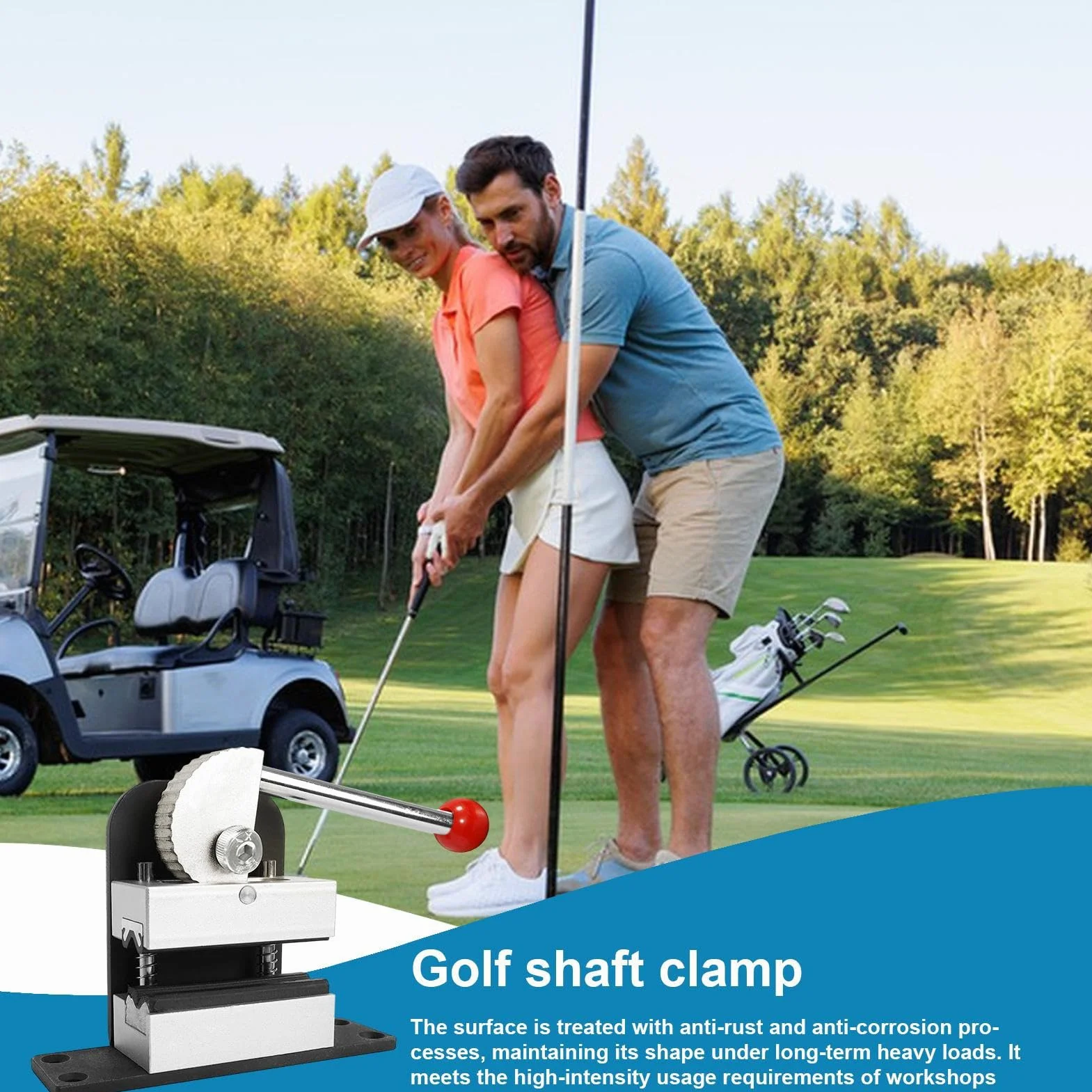 Strumento Grip Golf Antiruggine Antiscivolo Sgancio Rapido Estrattore Asta Vite Banco Regolabile Design Metallico