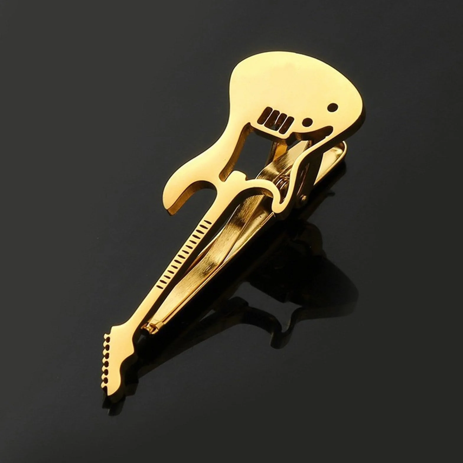 Creativo Metallo Chitarra Fermacravatta Strumento Nota Musicale Tie Pin Cravatta Fibbia Uomo