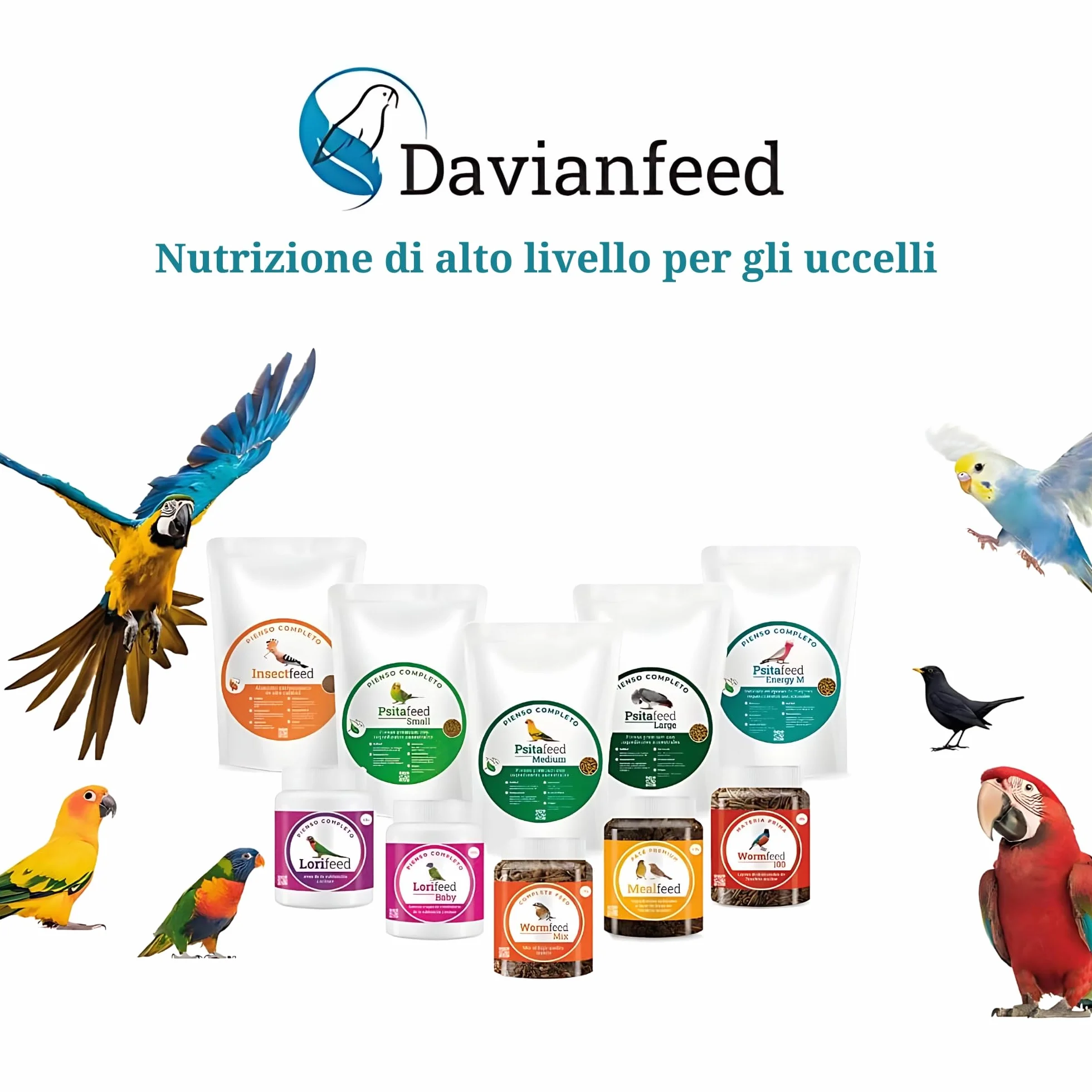 Lorifeed - Nettare Completo per Lori 1,4 kg - Alimentazione per Uccelli Nettafori - Formula Naturale - Qualità Premium per la Salute Digestiva - Davianfeed