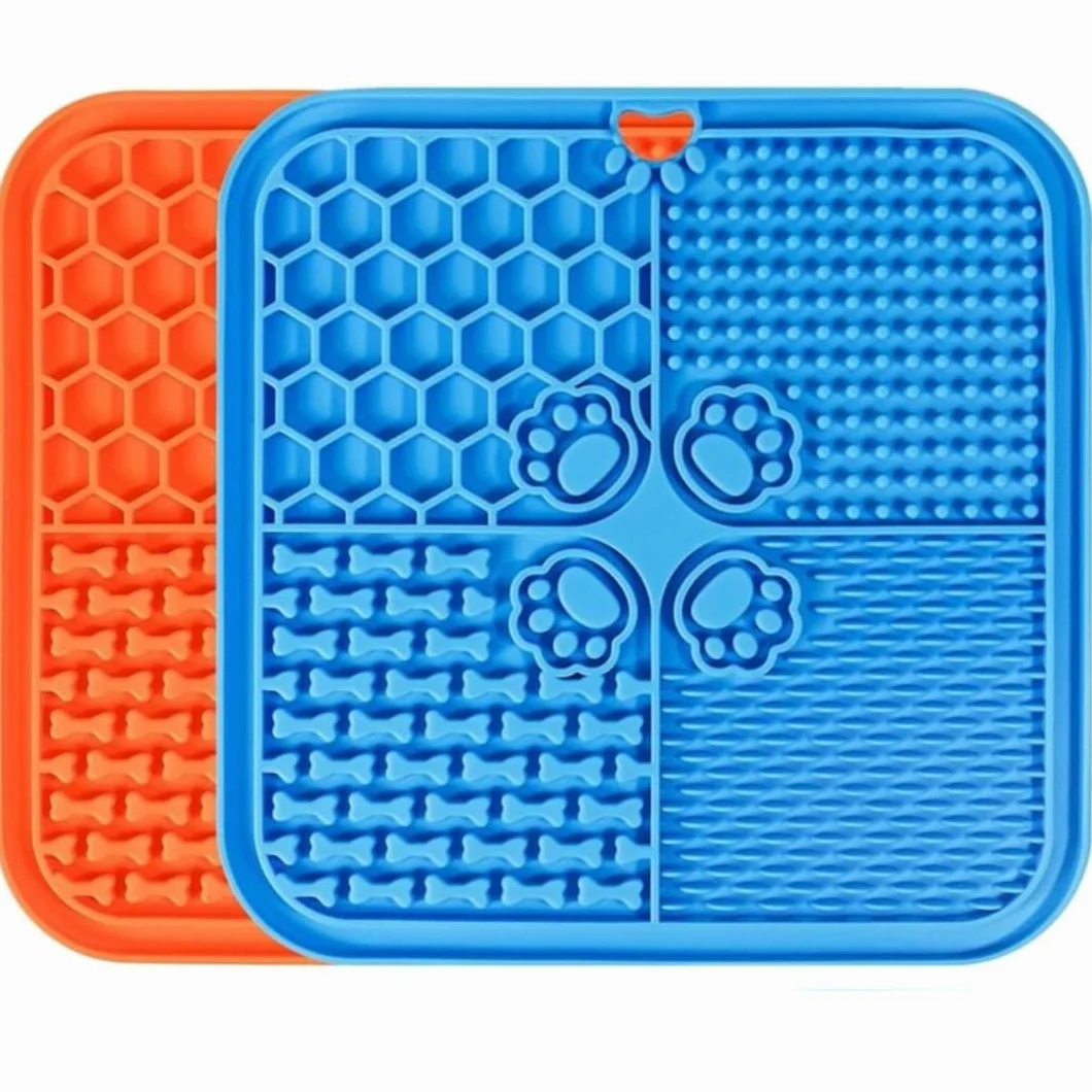 PARENCE.- Tappetino da leccare per cani e gatti - tappetino antistress con ventose, dispenser lento per dolcetti e cibo umido, cibo in silicone - colore casuale