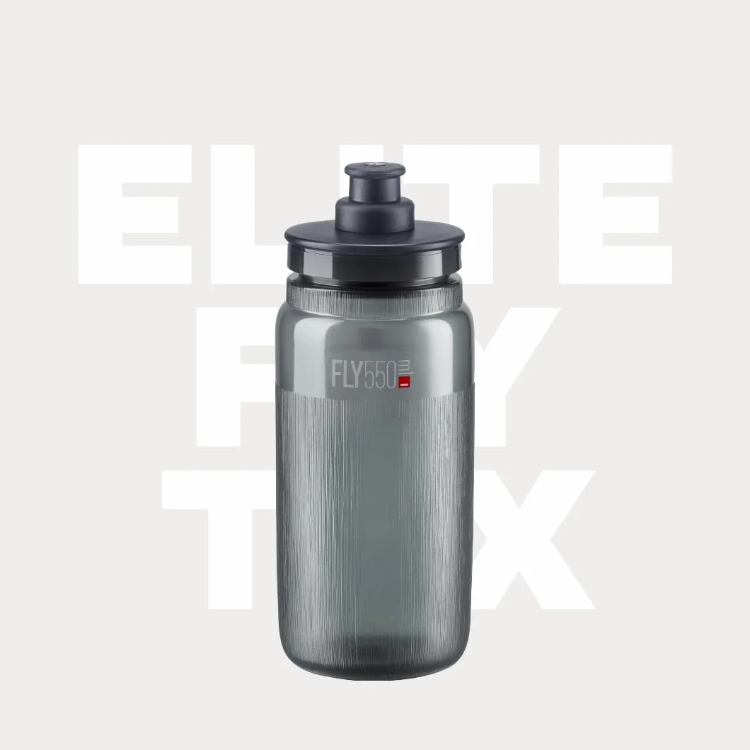 ELITE Fly Tex Borraccia Ciclismo 750ml – Nera – Ultraleggera, Senza BPA, Facile da Spremere