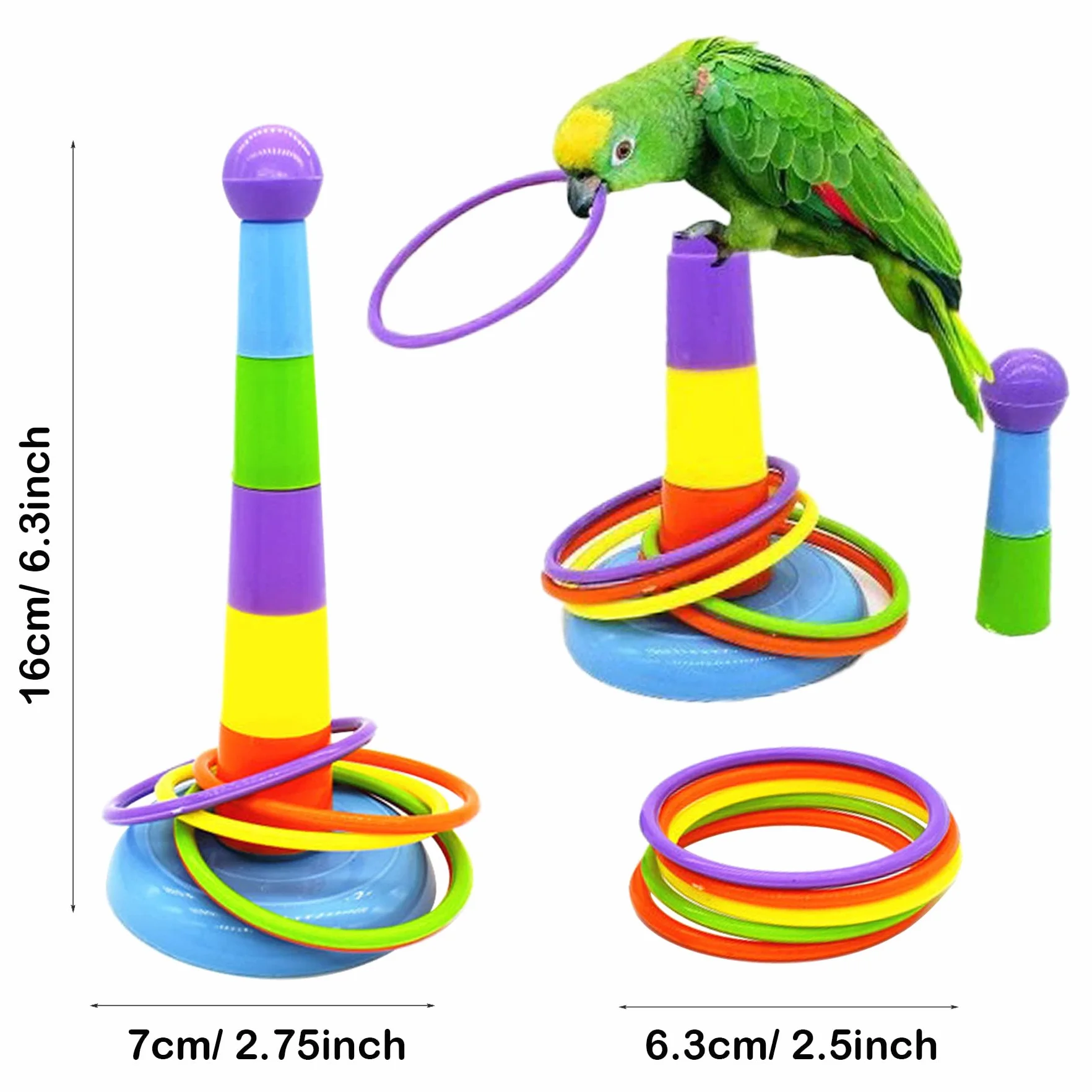 Allazone Giochi per Uccelli Pappagalli 17 Pezzi Giocattoli Gabbia Addestramento Pappagallo Cockatiel Love Birds Fringuelli