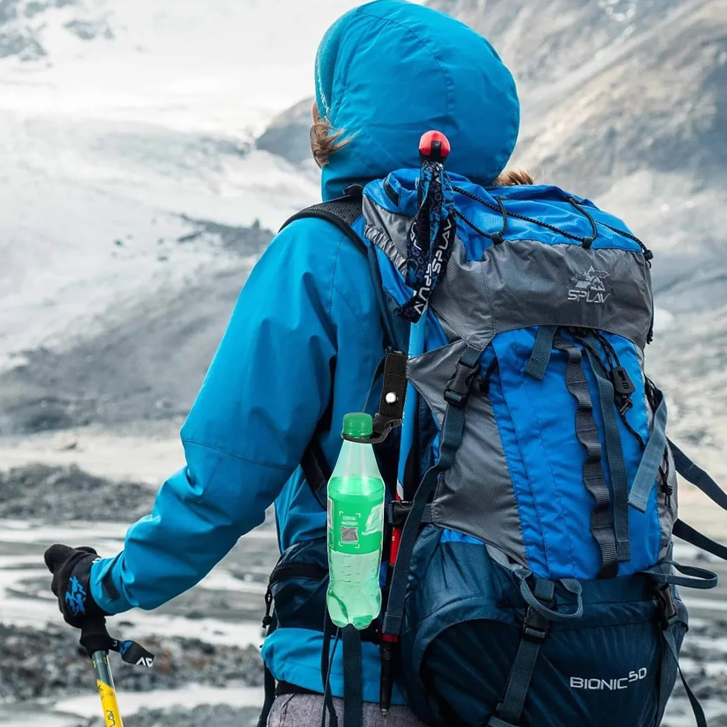 Fibbie per Bottiglia d'Acqua 3 Pezzi Clip Porta Bottiglia d'Acqua Porta Bottiglie da Esterno con Clip per Cintura Trekking
