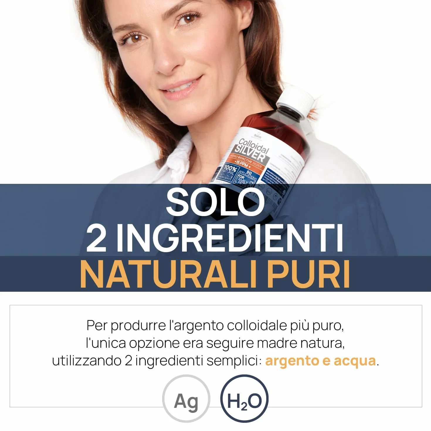 Argento Colloidale Puro 500ml 20 PPM | Per la famiglia & gli Animali (Cani, Gatti) | 100% Naturale : Certificato Cosmos Natural | Carbon Neutral