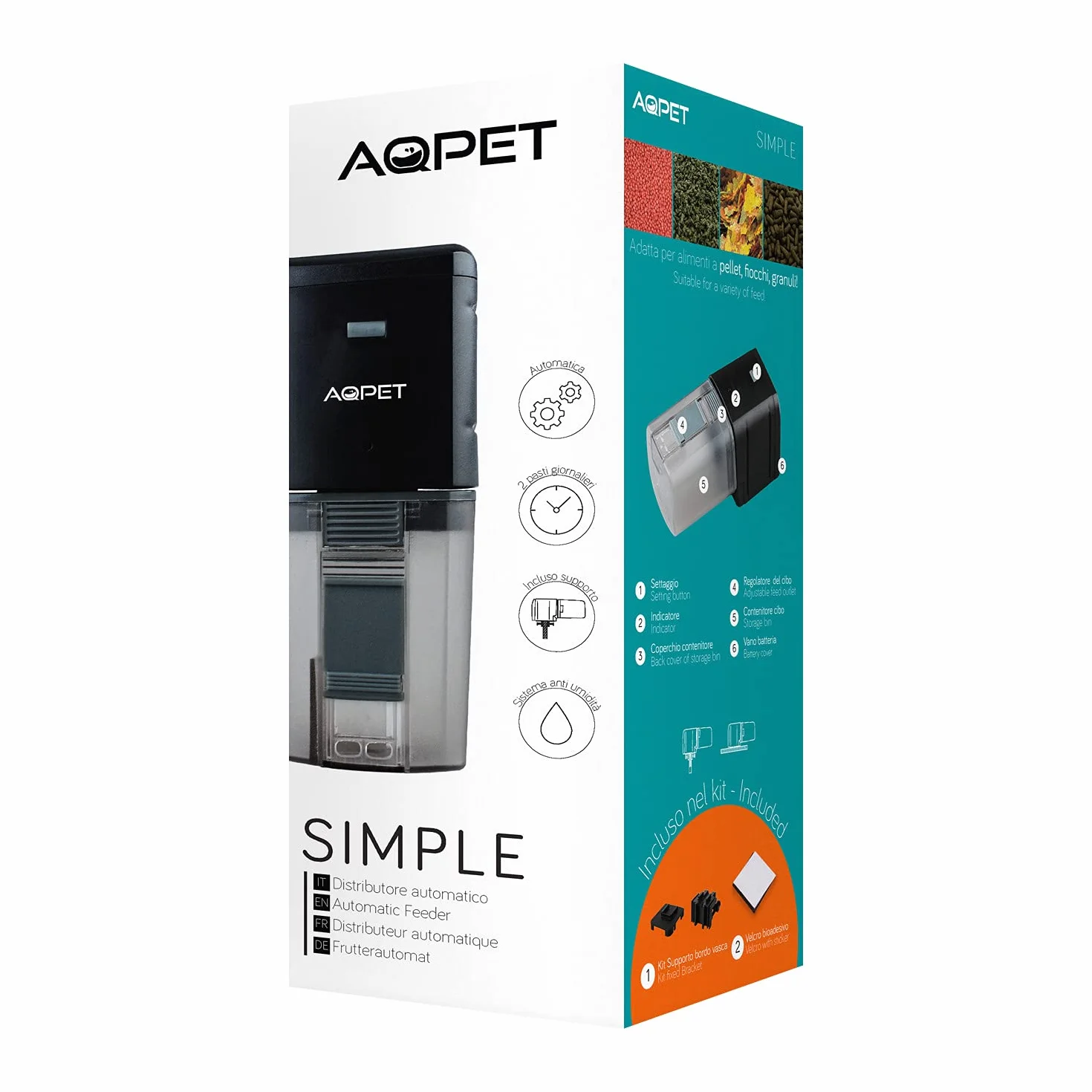 Aqpet Simple Mangiatoia Automatica Distributore Automatico Mangime per Acquari