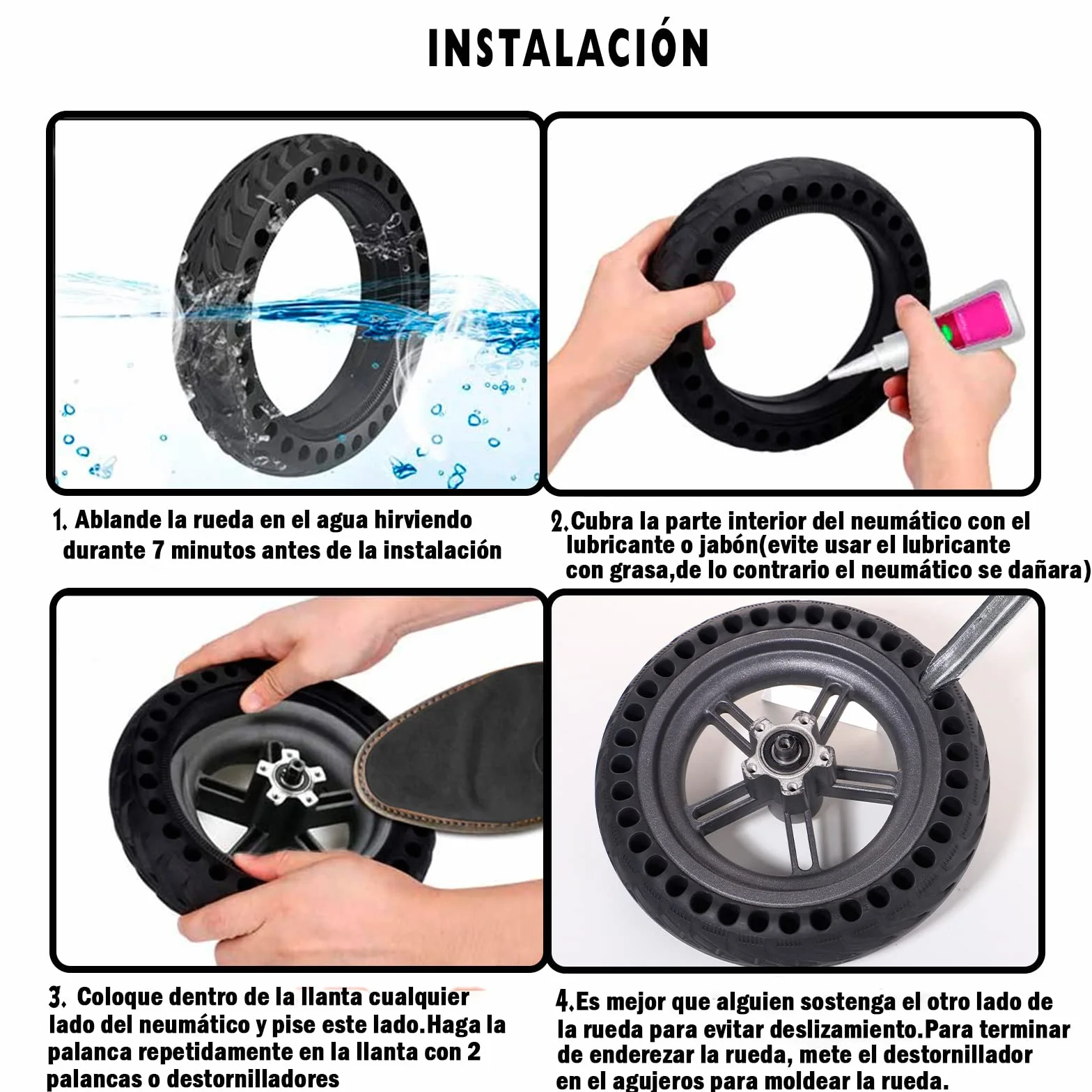 Pneumatico Monopattino Elettrico Antiforatura 8 1/2 Xiaomi M365 Mi PRO 2 1S Cecotec 8,5 Pollici