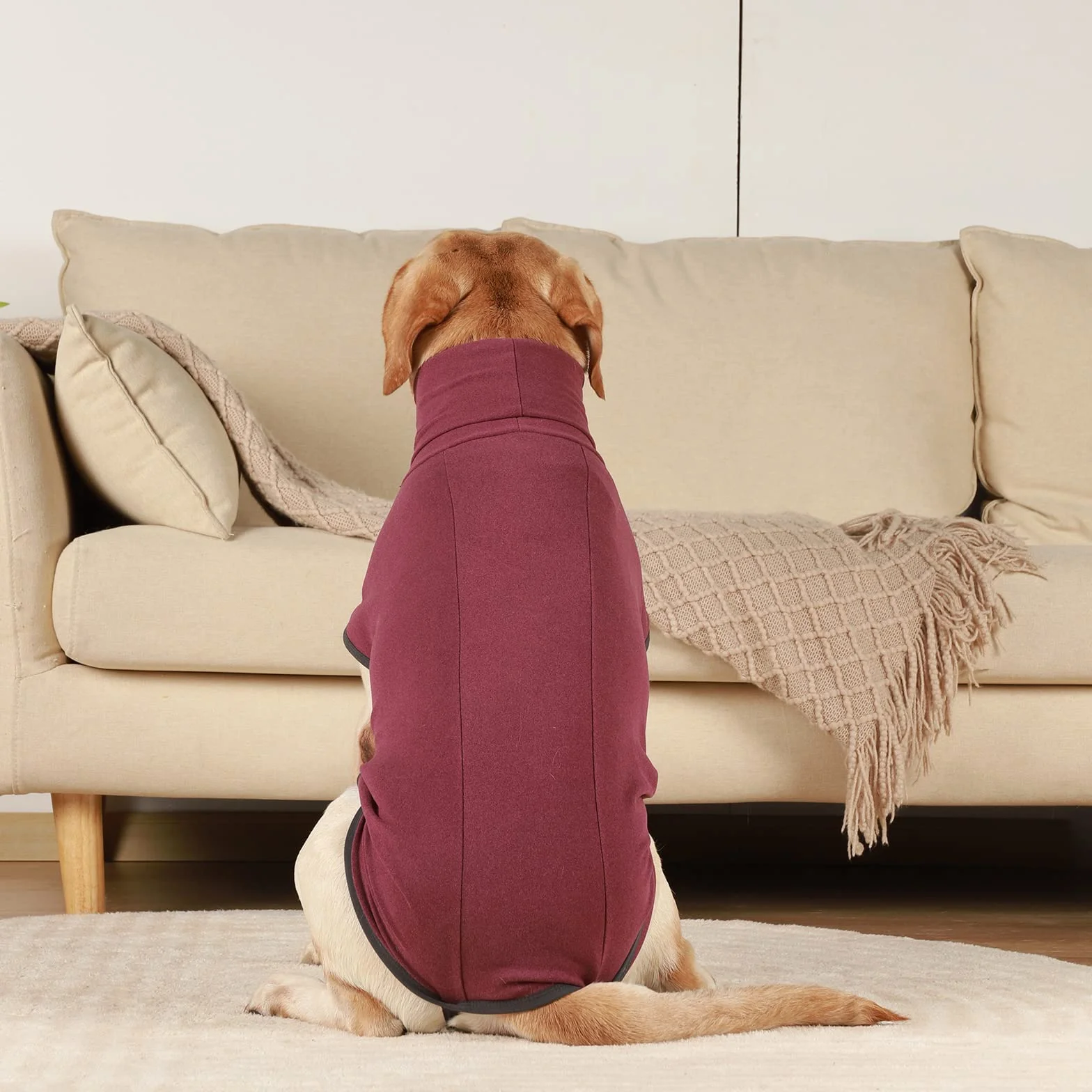 Cappotto Cane Rosso Scuro XL Felpa Morbido Caldo