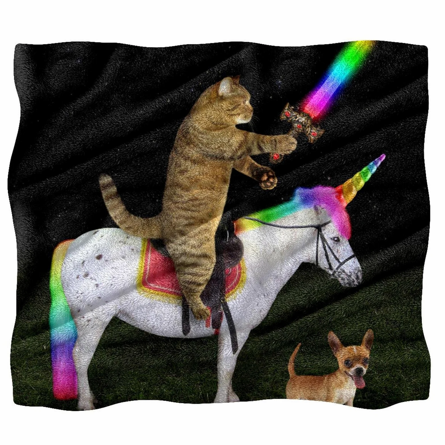 Coperta in pile per divano, divano o letto, accoglienti e morbide coperte gatto unicorno cane