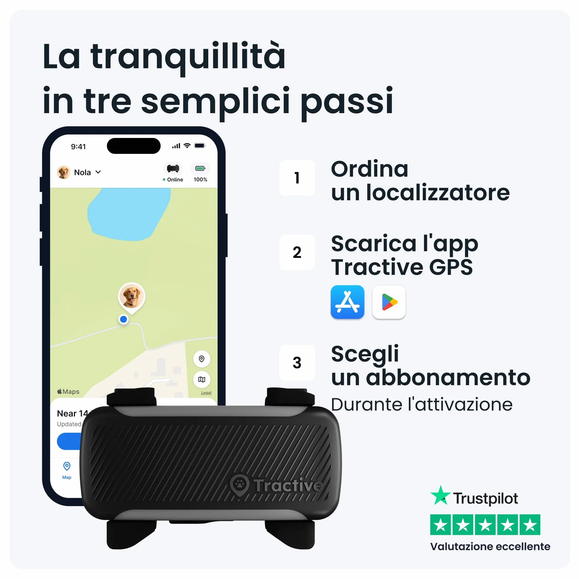 Tractive GPS Cane Intelligente XL (Nero)