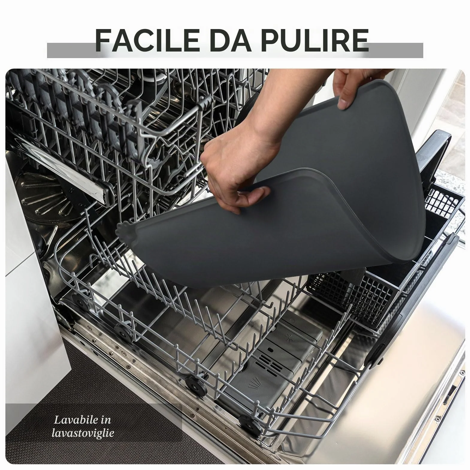 Reopet Tappetino per Cibo e Acqua in Silicone per Animali Domestici, Impermeabile con Bordi Rialzati Antispill, Placca per Ciotole Sia per Cani che per Gatti Disponibile in Diverse Dimensioni e Colori