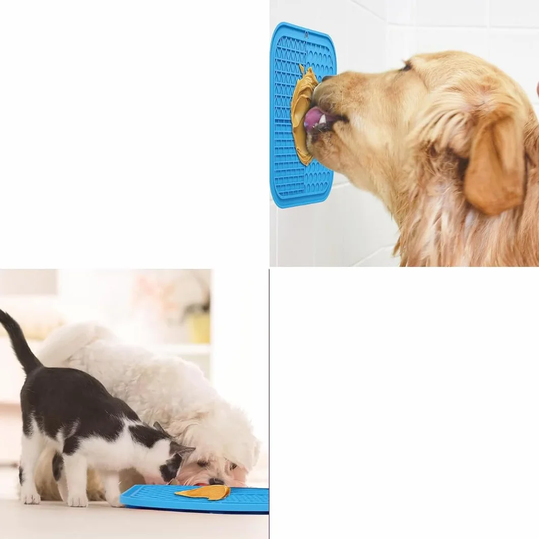 PARENCE.- Tappetino da leccare per cani e gatti - tappetino antistress con ventose, dispenser lento per dolcetti e cibo umido, cibo in silicone - colore casuale