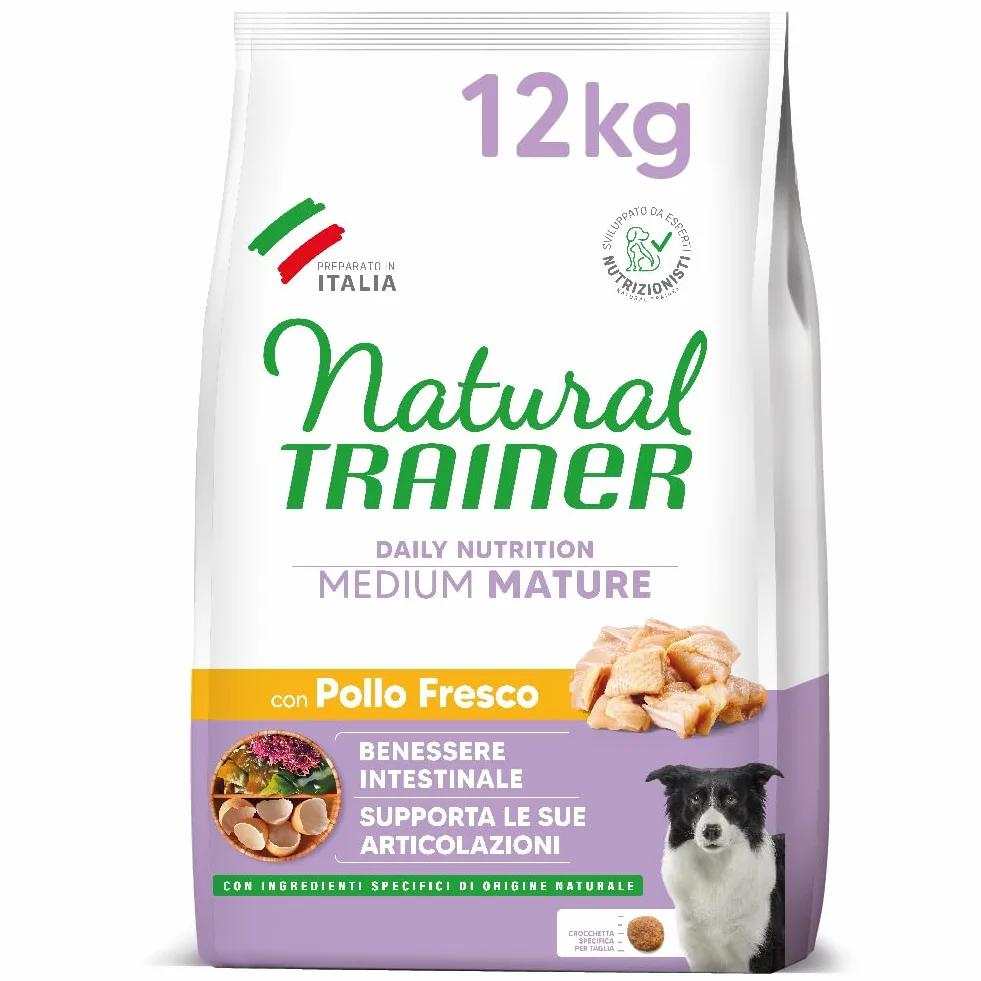 Natural Trainer Medium Maturity Cibo per Cani Mature con Pollo - 12kg